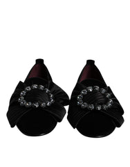 Dolce & Gabbana Black Crystal Flats Men Loafers Dress Shoes -   -  Dolce & Gabbana.