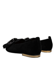 Dolce & Gabbana Black Crystal Flats Men Loafers Dress Shoes -   -  Dolce & Gabbana.