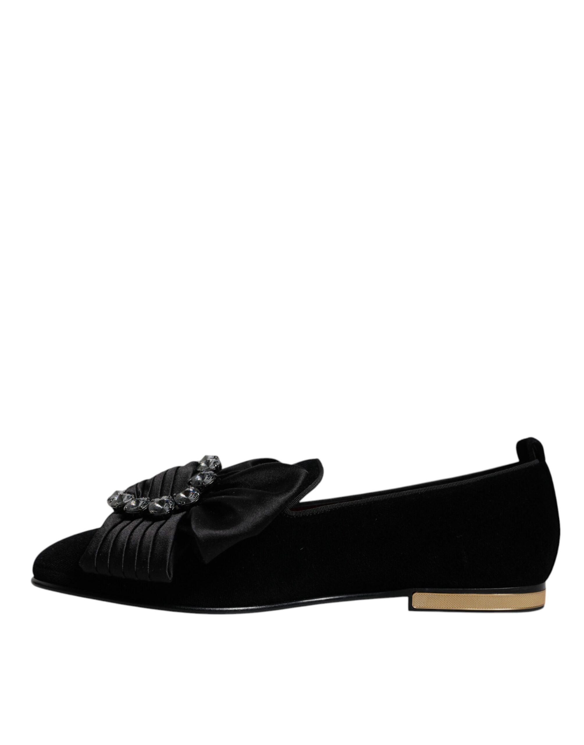 Dolce & Gabbana Black Crystal Flats Men Loafers Dress Shoes -   -  Dolce & Gabbana.