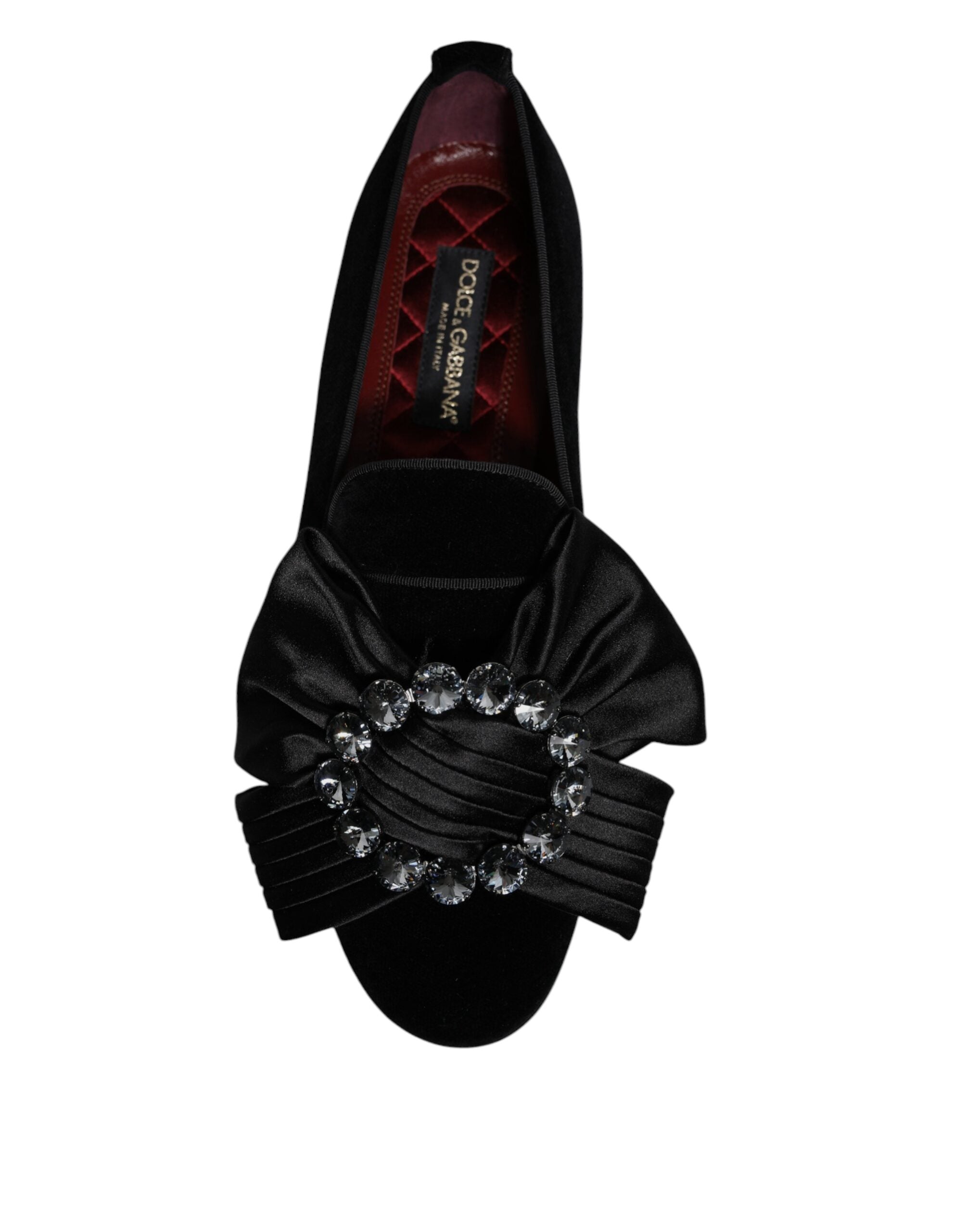 Dolce & Gabbana Black Crystal Flats Men Loafers Dress Shoes -   -  Dolce & Gabbana.