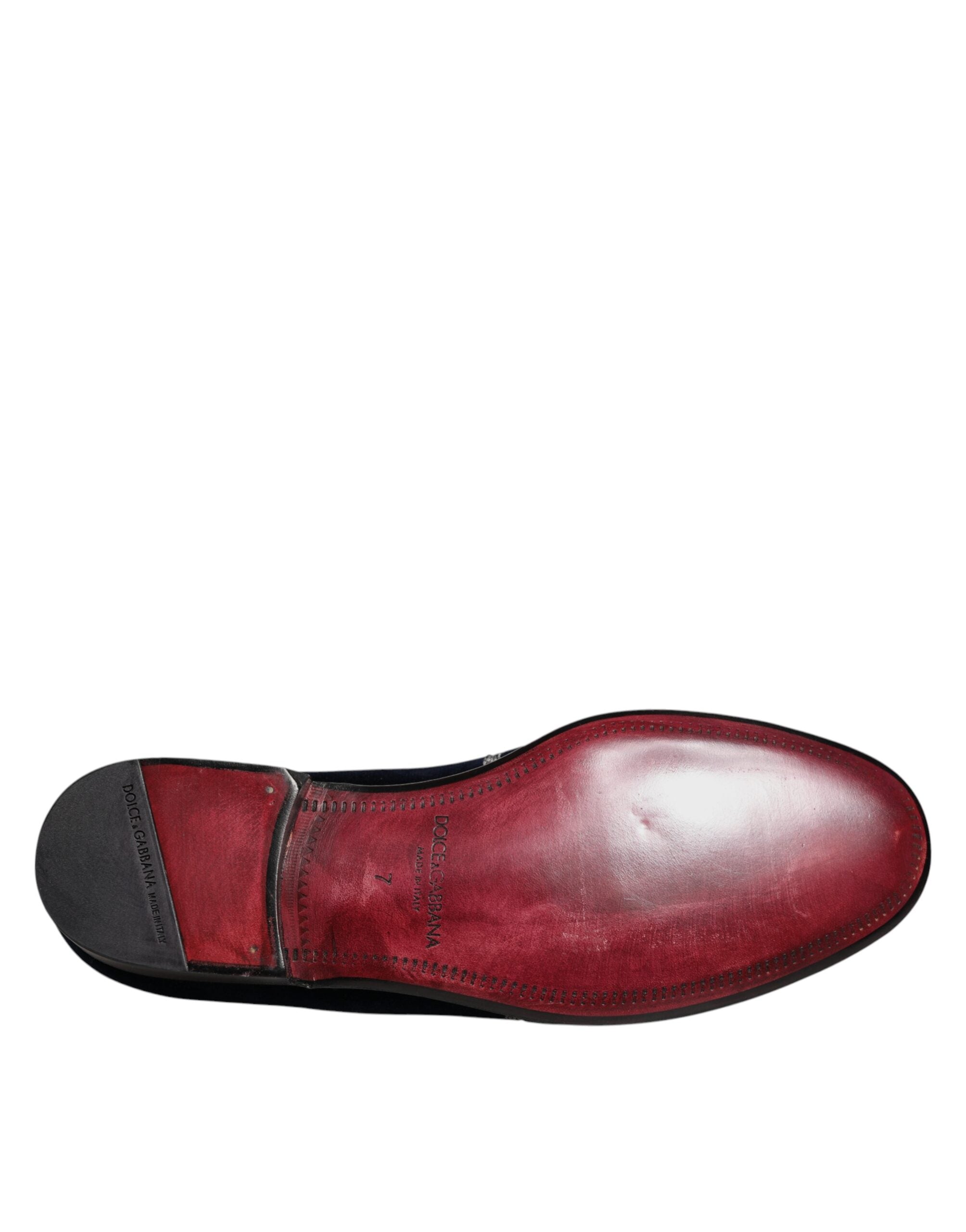Dolce & Gabbana Black Velvet Floral Gun Loafers Dress Shoes -   -  Dolce & Gabbana.