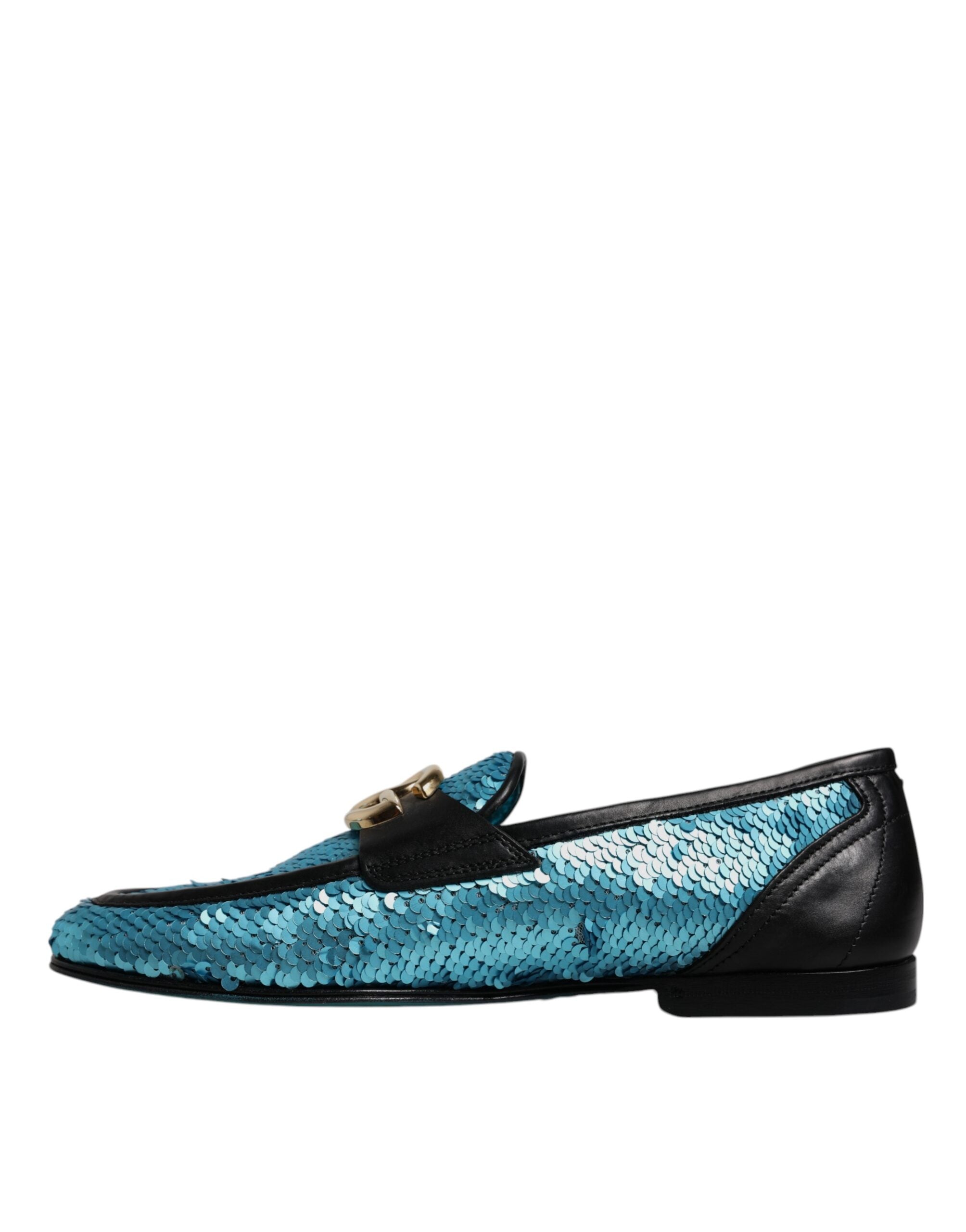 Dolce & Gabbana Blue Sequined Loafers Formal Dress Shoes -   -  Dolce & Gabbana.