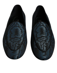 Dolce & Gabbana Blue Black Flats Men Loafers Dress Shoes -   -  Dolce & Gabbana.