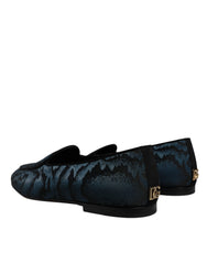 Dolce & Gabbana Blue Black Flats Men Loafers Dress Shoes -   -  Dolce & Gabbana.