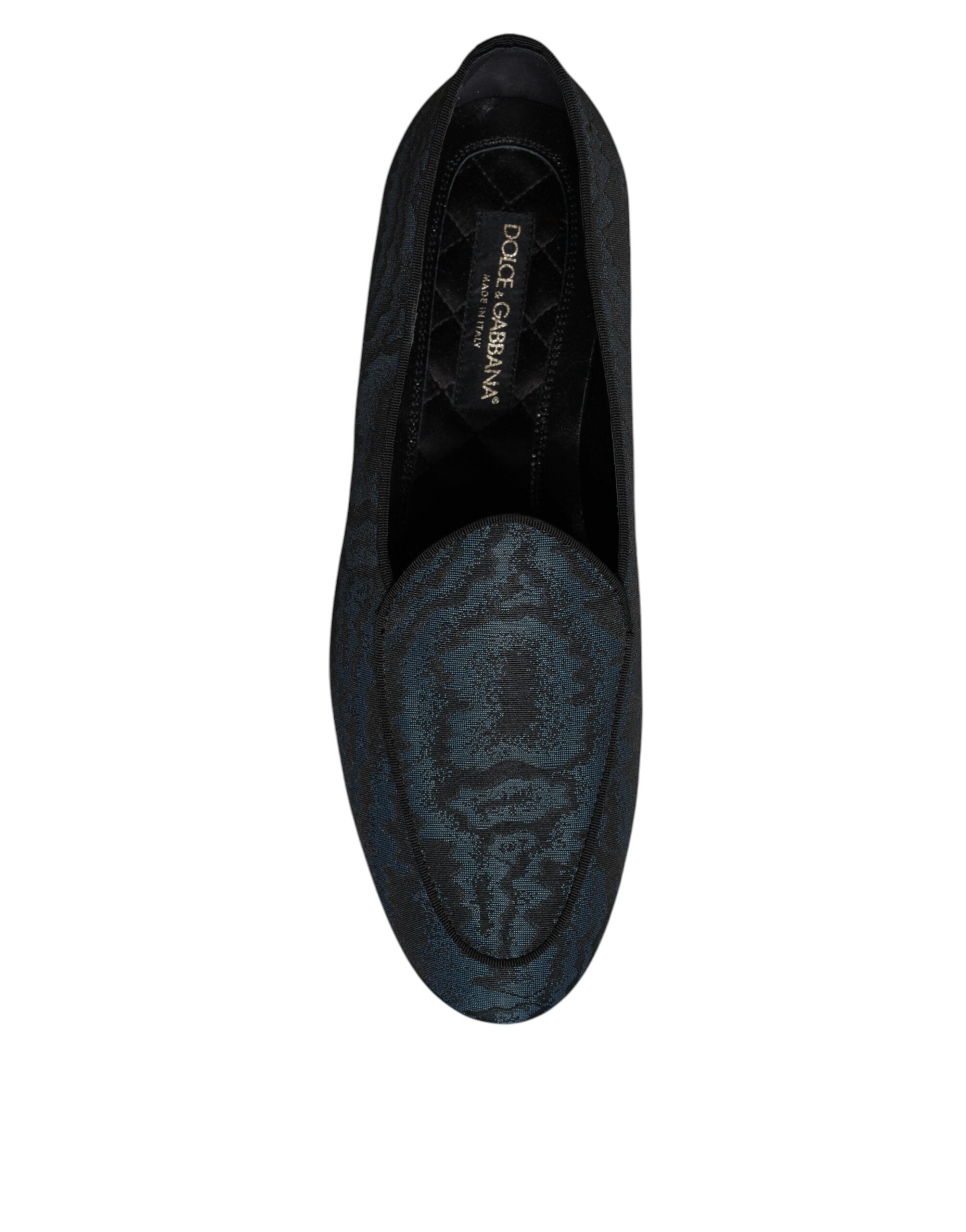 Dolce & Gabbana Blue Black Flats Men Loafers Dress Shoes -   -  Dolce & Gabbana.