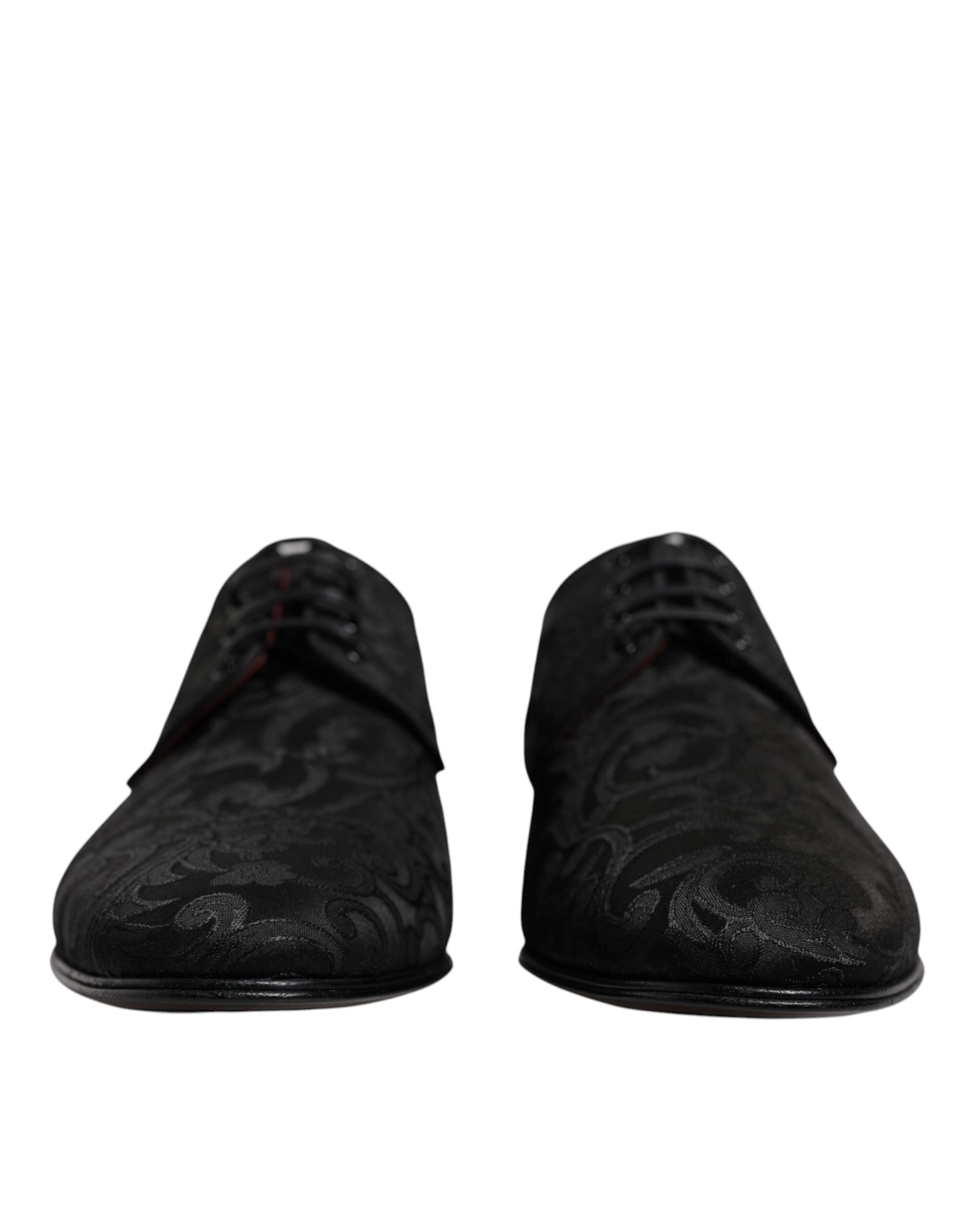 Dolce & Gabbana Black Jacquard Lace Up Derby Dress Shoes -   -  Dolce & Gabbana.