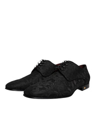 Dolce & Gabbana Black Jacquard Lace Up Derby Dress Shoes -   -  Dolce & Gabbana.