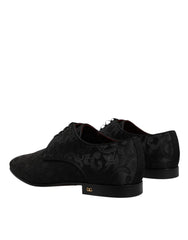 Dolce & Gabbana Black Jacquard Lace Up Derby Dress Shoes -   -  Dolce & Gabbana.