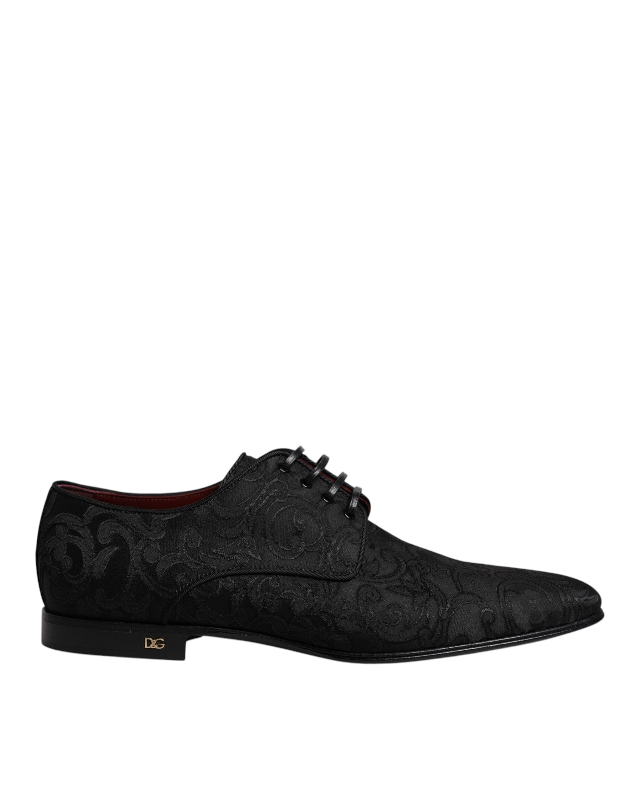 Dolce & Gabbana Black Jacquard Lace Up Derby Dress Shoes -   -  Dolce & Gabbana.