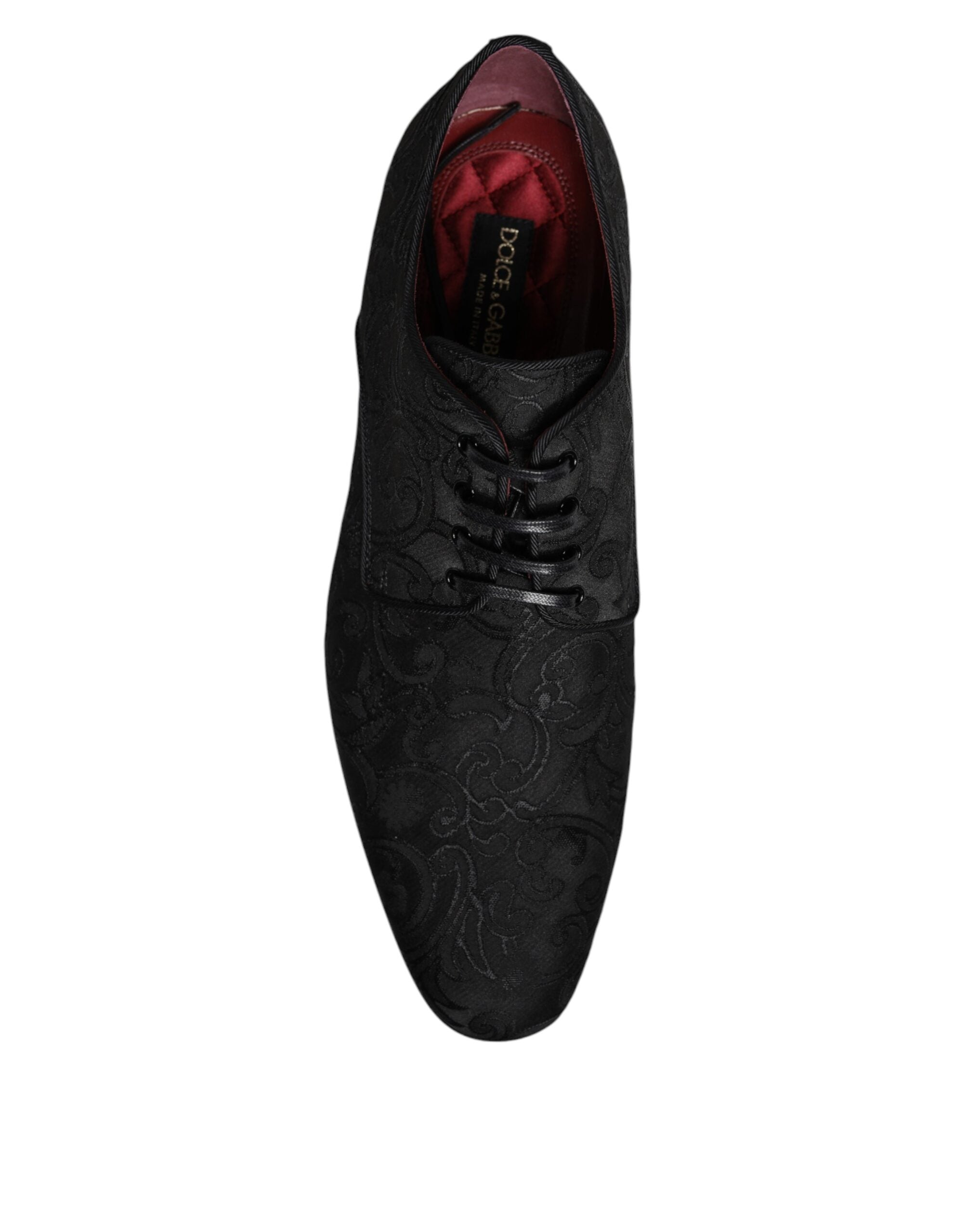 Dolce & Gabbana Black Jacquard Lace Up Derby Dress Shoes -   -  Dolce & Gabbana.