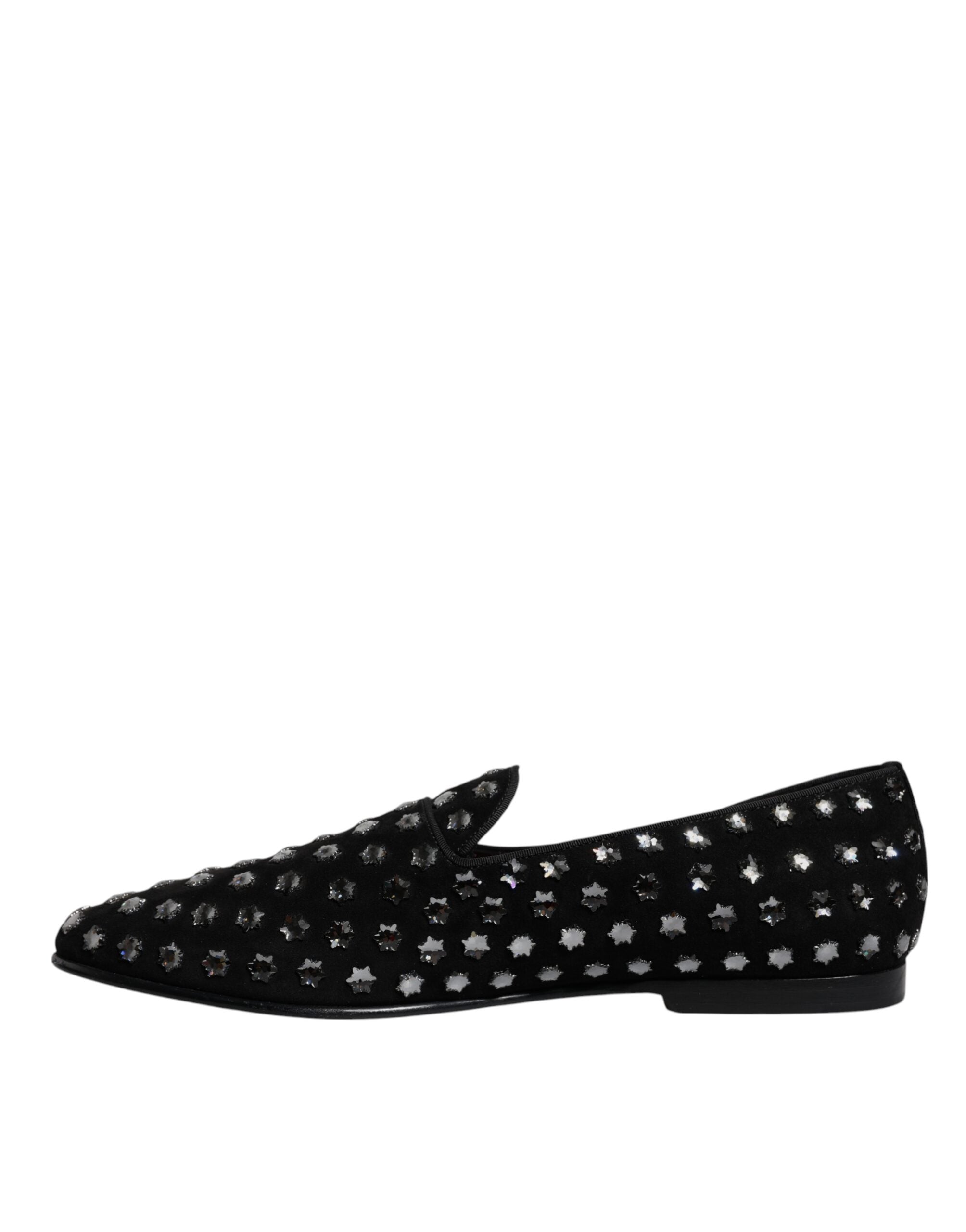 Dolce & Gabbana Black Crystal Embellished Loafers Dress Shoes -   -  Dolce & Gabbana.