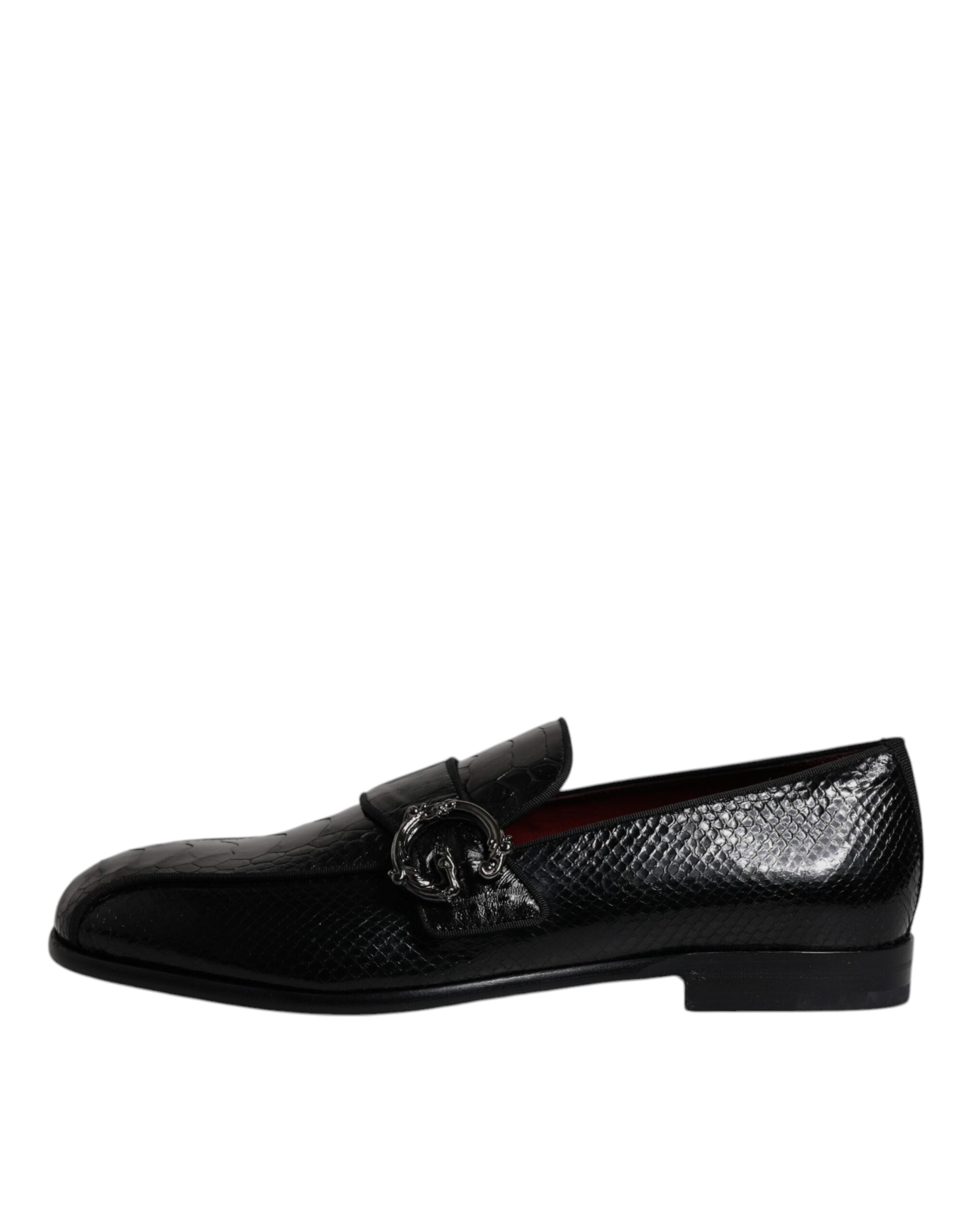 Dolce & Gabbana Black Exotic Leather DG Logo Loafers Formal Dress Shoes -   -  Dolce & Gabbana.