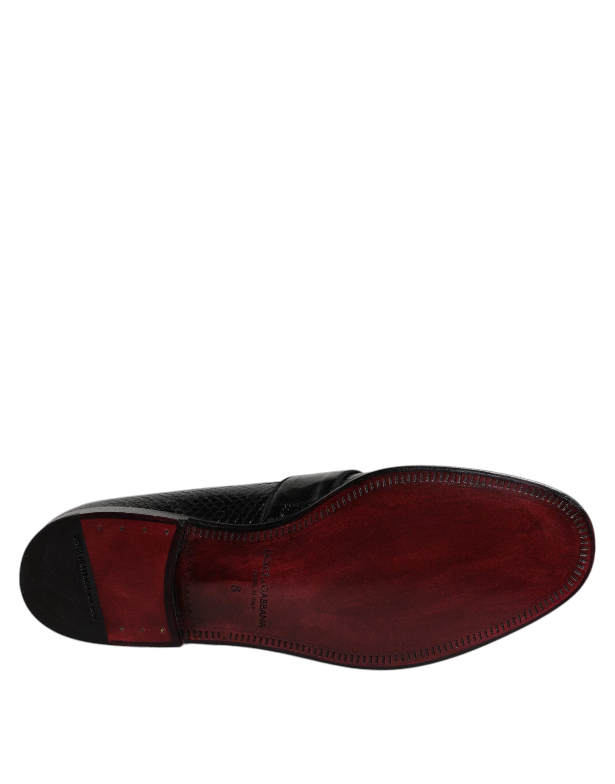Dolce & Gabbana Black Exotic Leather DG Logo Loafers Formal Dress Shoes -   -  Dolce & Gabbana.