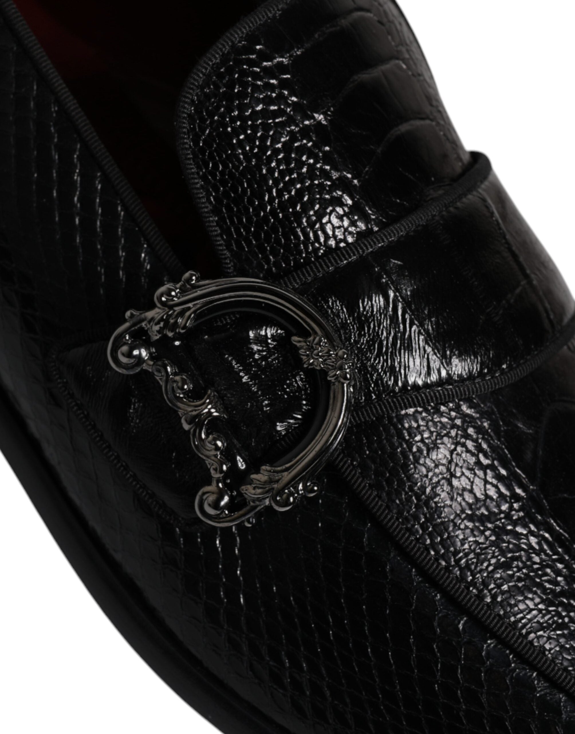 Dolce & Gabbana Black Exotic Leather DG Logo Loafers Formal Dress Shoes -   -  Dolce & Gabbana.