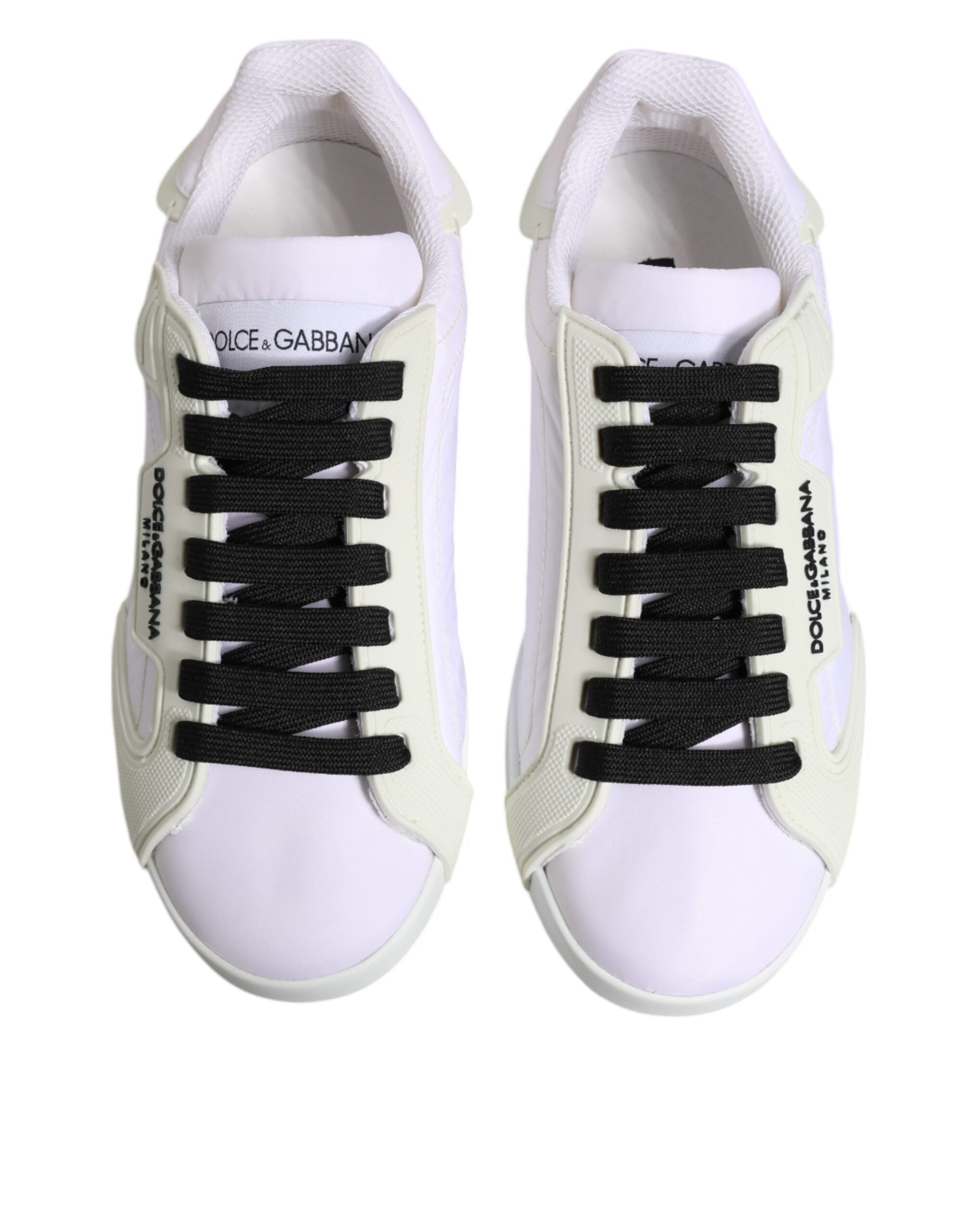 Dolce & Gabbana White Nylon Leather Low Top Sneakers Shoes -   -  Dolce & Gabbana.