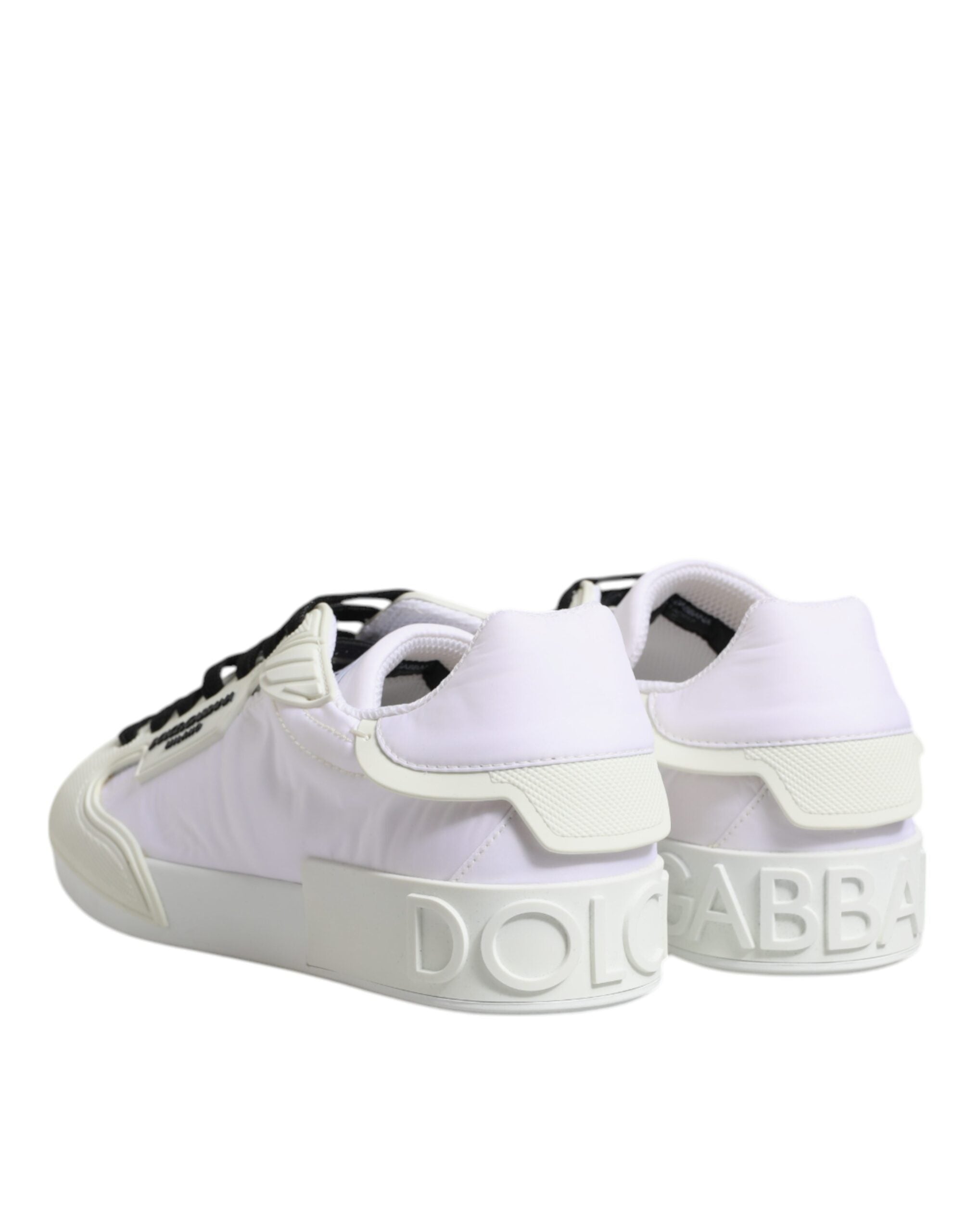 Dolce & Gabbana White Nylon Leather Low Top Sneakers Shoes -   -  Dolce & Gabbana.