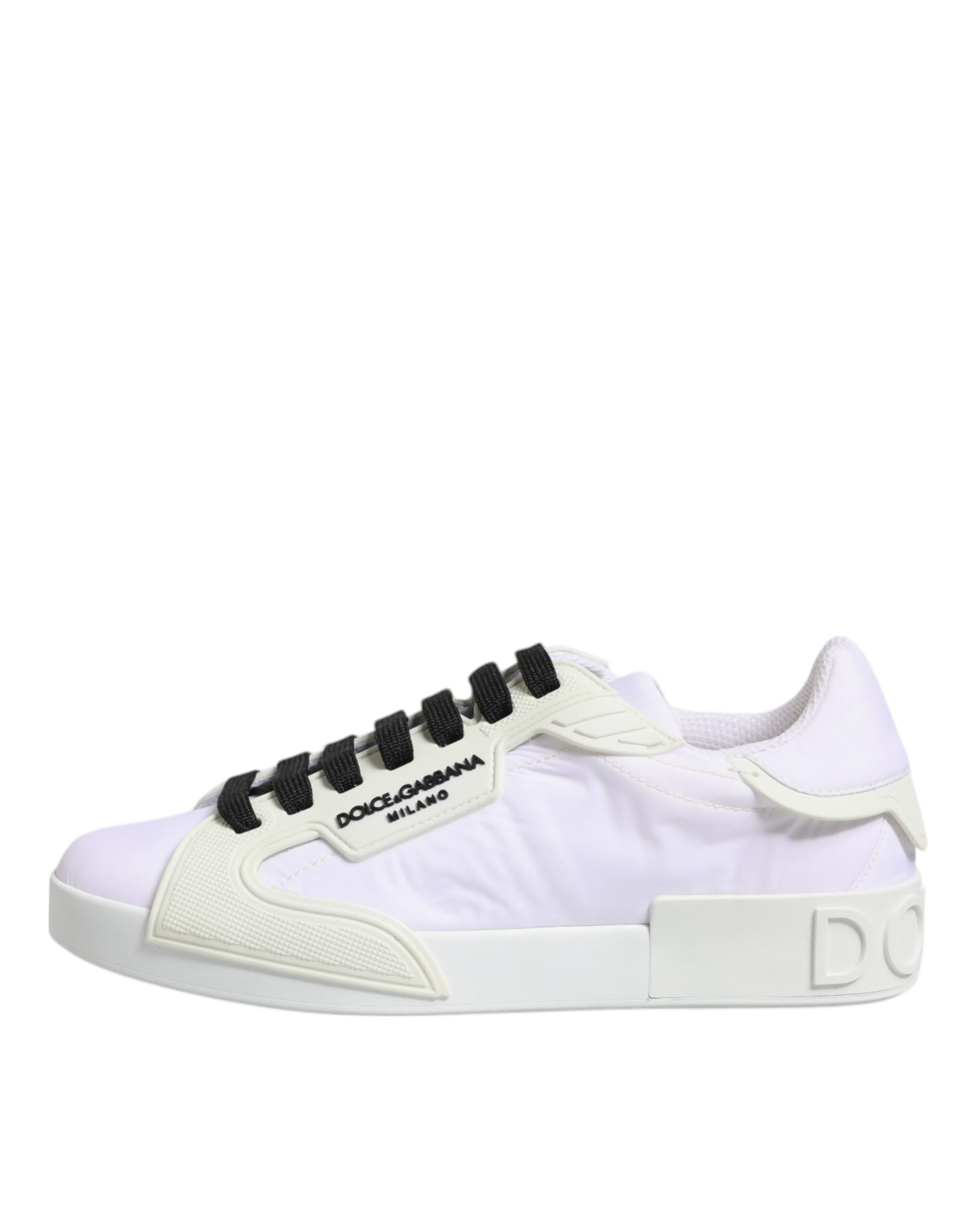 Dolce & Gabbana White Nylon Leather Low Top Sneakers Shoes -   -  Dolce & Gabbana.