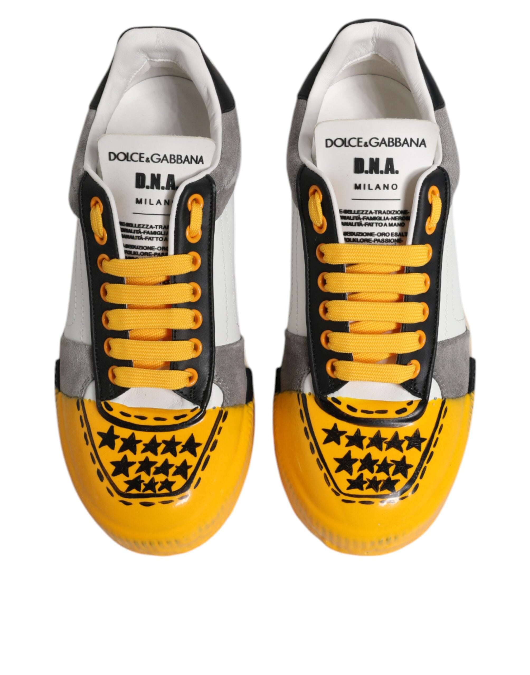 Dolce & Gabbana Multicolor Leather DNA Low Top Sneakers Shoes -   -  Dolce & Gabbana.