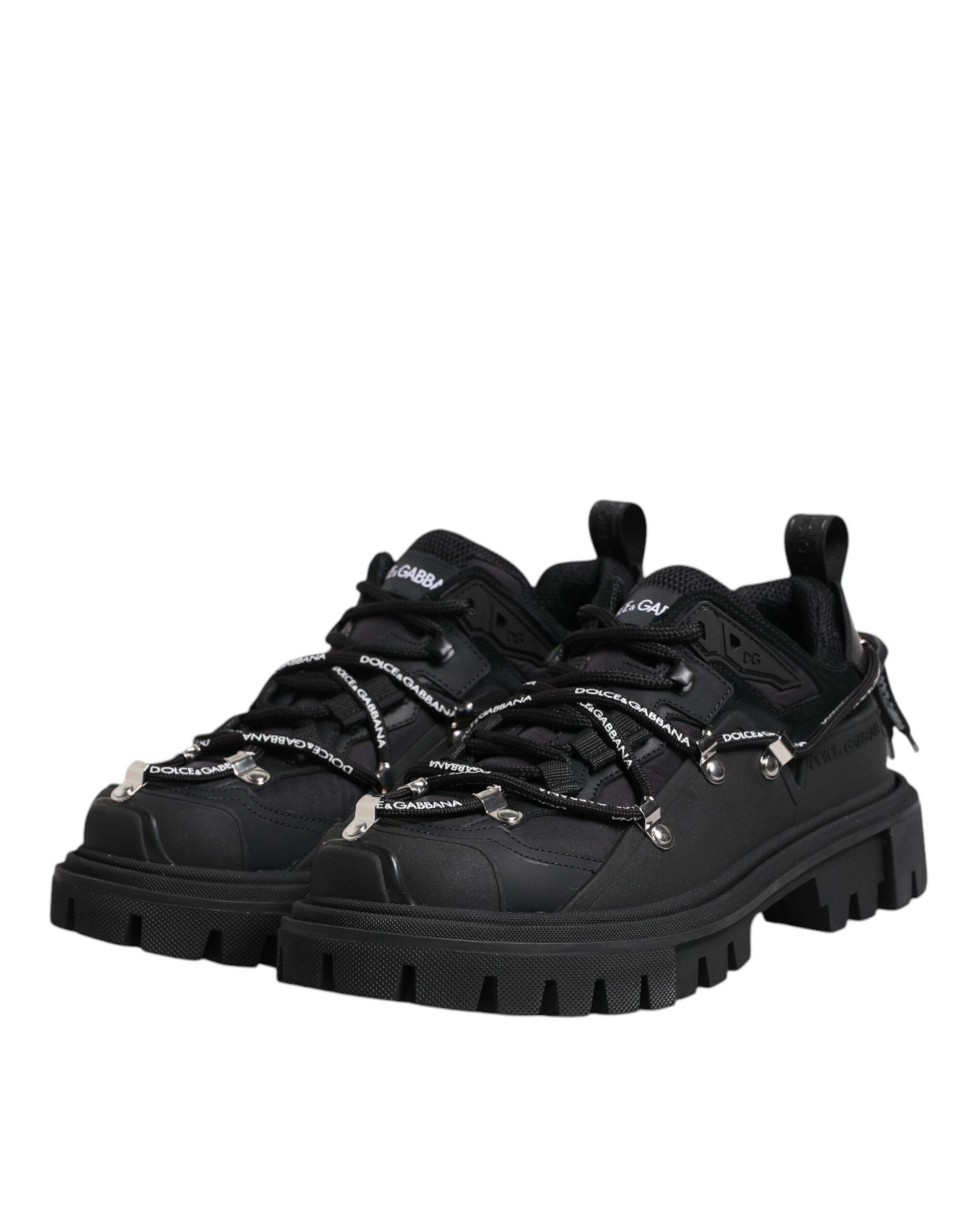 Dolce & Gabbana Black Low Top Lace Up Trekking Sneakers Shoes -   -  Dolce & Gabbana.
