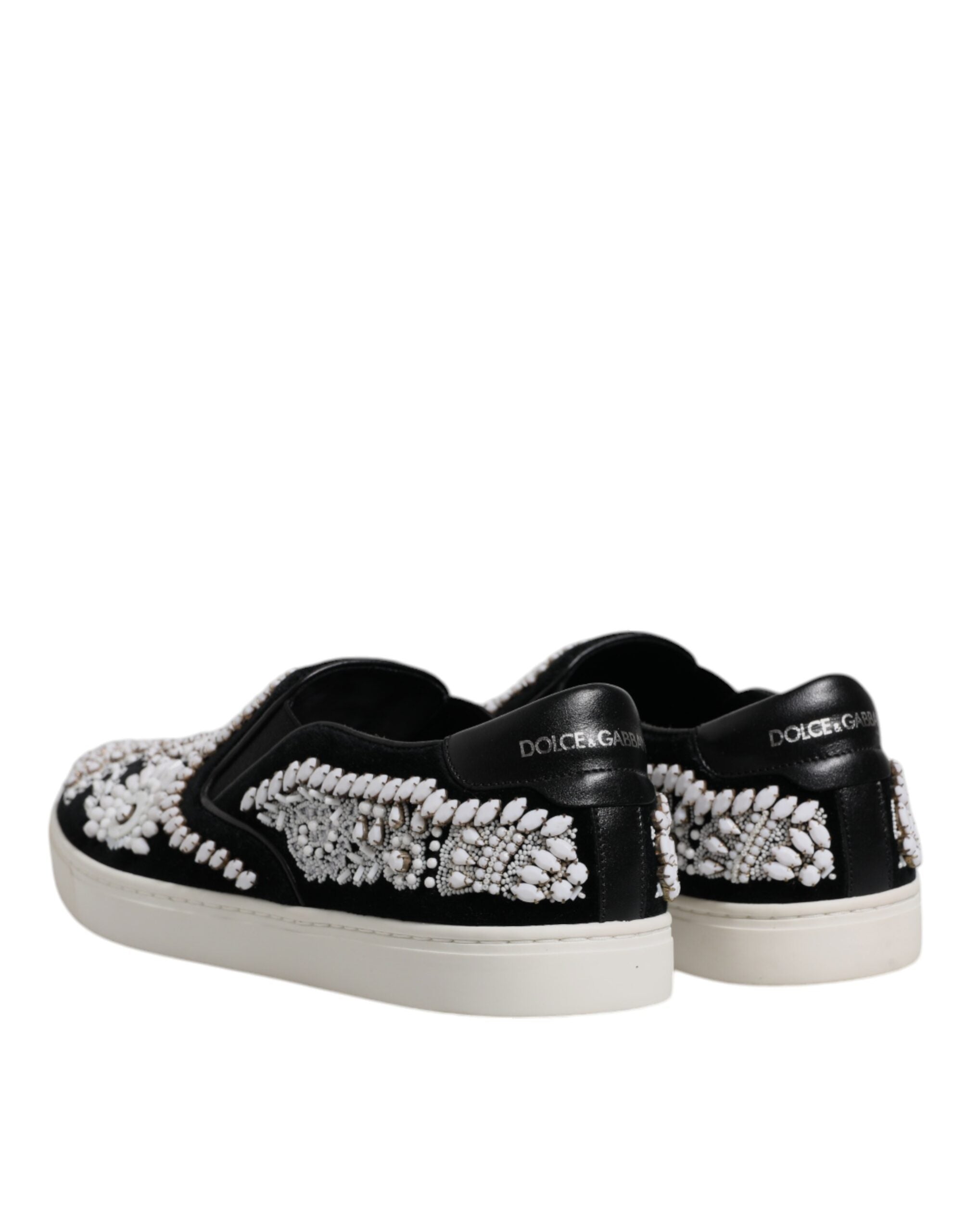Dolce & Gabbana Black Embellished London Men Slip On Shoes -   -  Dolce & Gabbana.