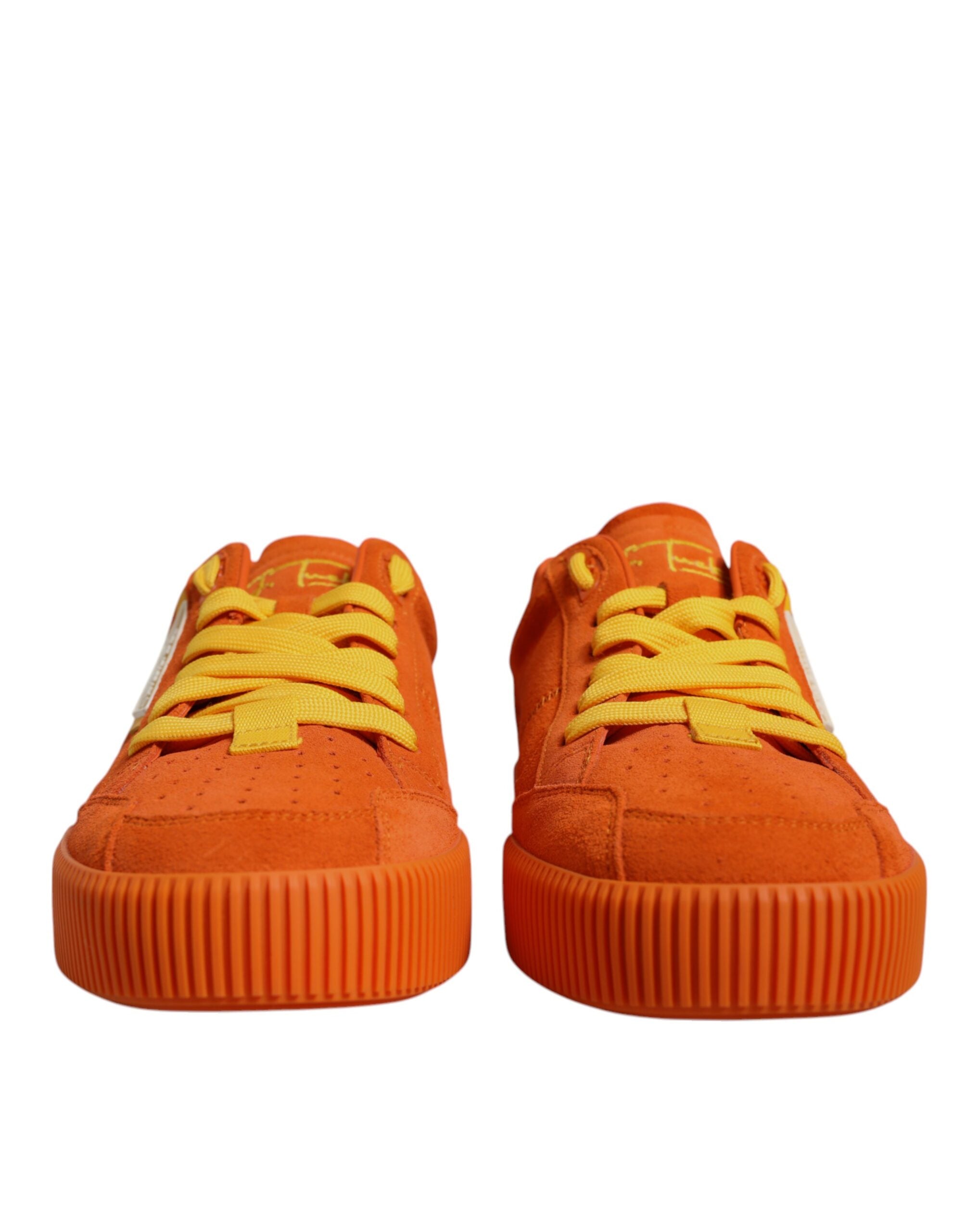 Dolce & Gabbana Orange Miami Leather Low Top Sneakers Shoes -   -  Dolce & Gabbana.