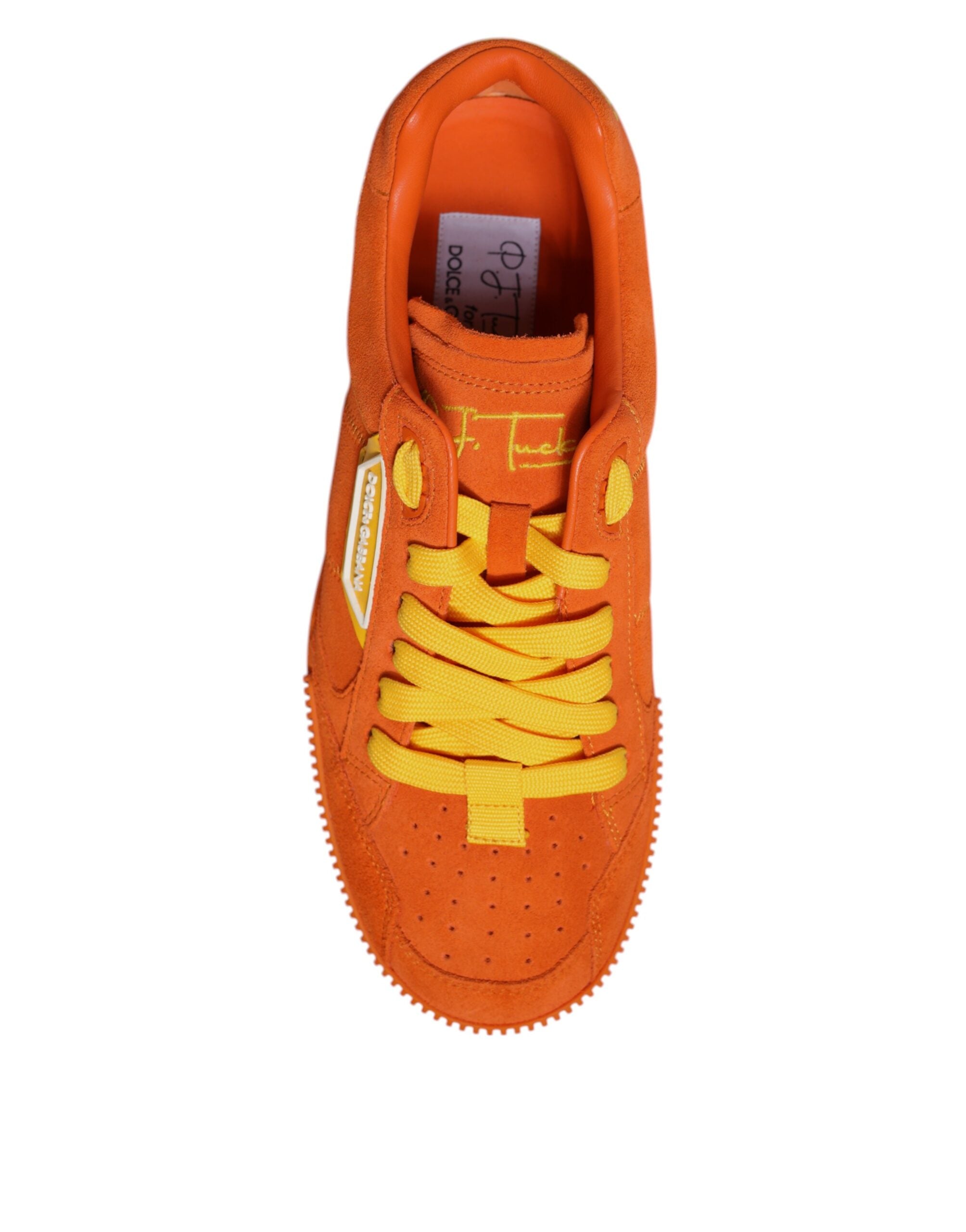 Dolce & Gabbana Orange Miami Leather Low Top Sneakers Shoes -   -  Dolce & Gabbana.