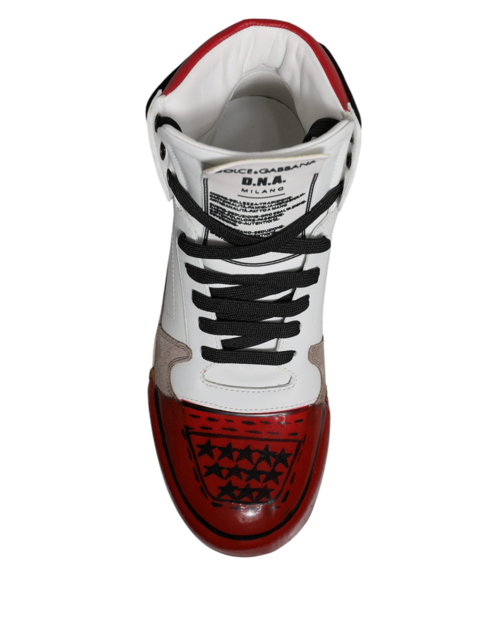 Dolce & Gabbana Multicolor Leather High Top Sneakers Shoes -   -  Dolce & Gabbana.