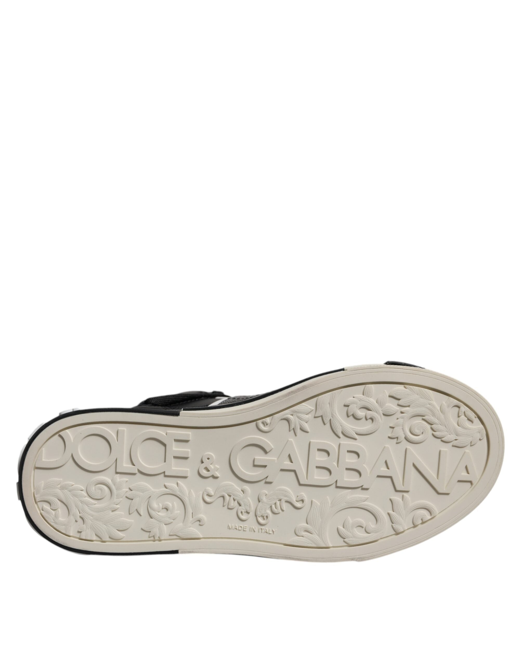 Dolce & Gabbana Black Silver Leather High Top Sneaker Shoes -   -  Dolce & Gabbana.
