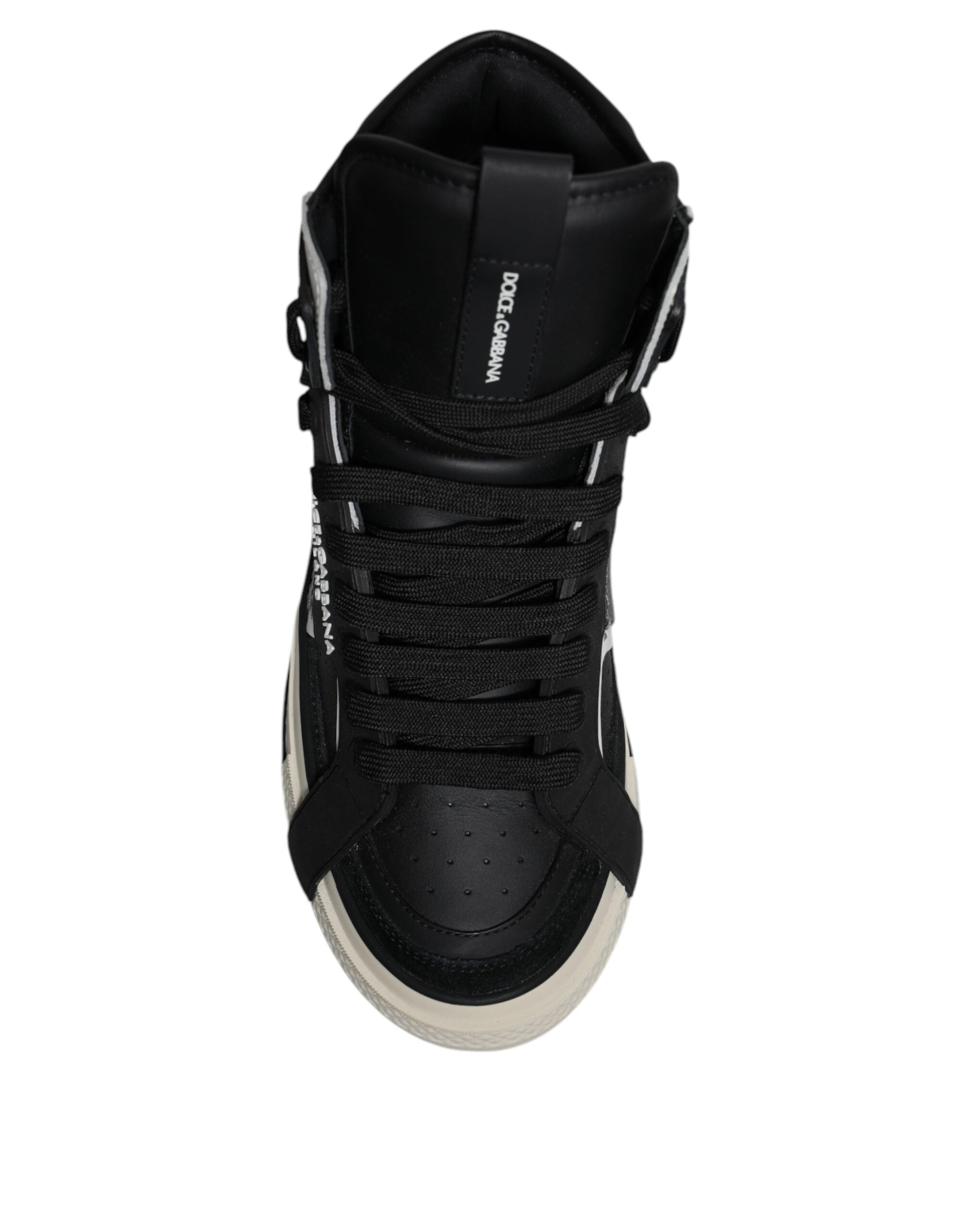 Dolce & Gabbana Black Silver Leather High Top Sneaker Shoes -   -  Dolce & Gabbana.
