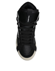 Dolce & Gabbana Black Silver Leather High Top Sneaker Shoes -   -  Dolce & Gabbana.