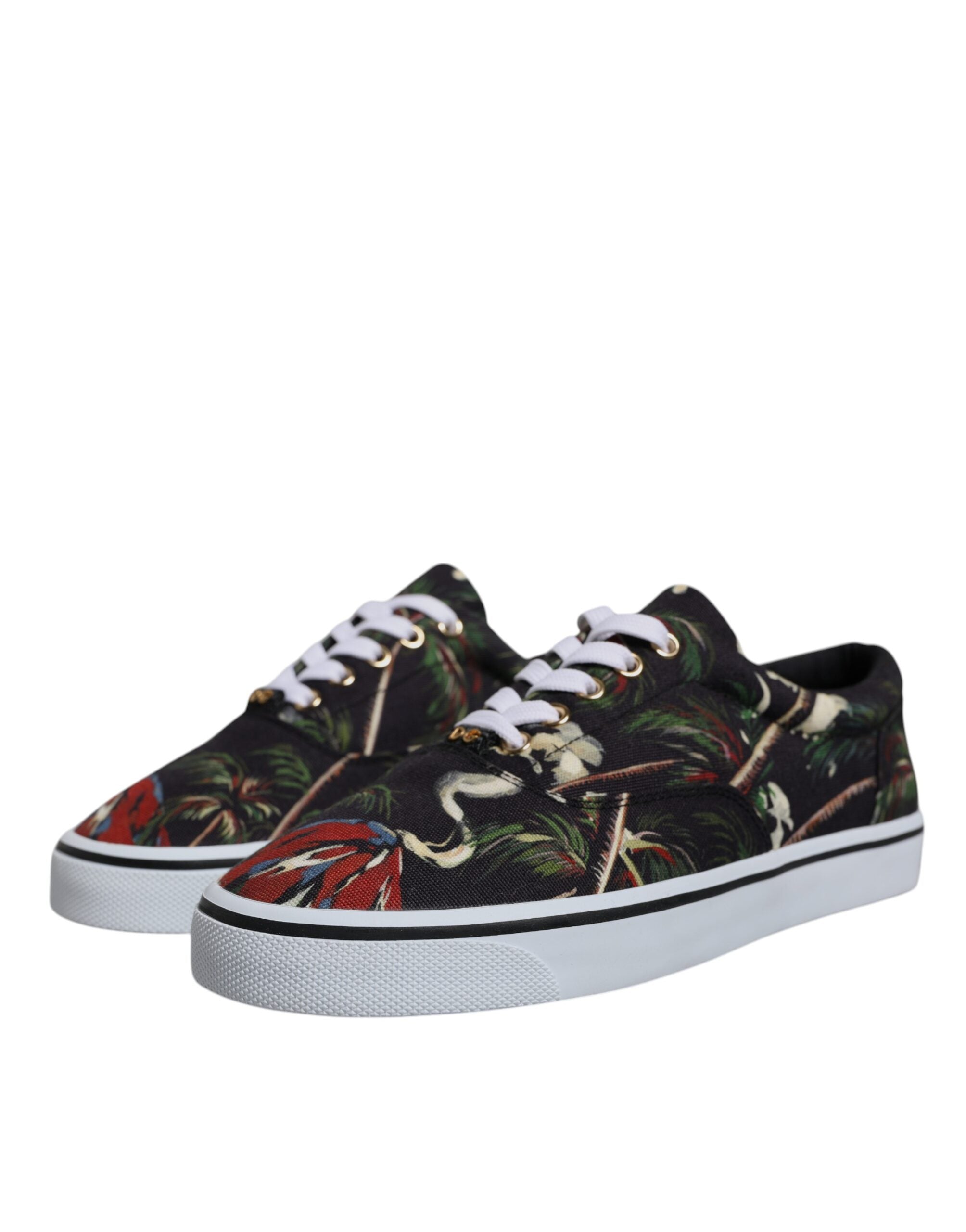 Dolce & Gabbana Black Tropical Print Low Top Sneakers Shoes -   -  Dolce & Gabbana.