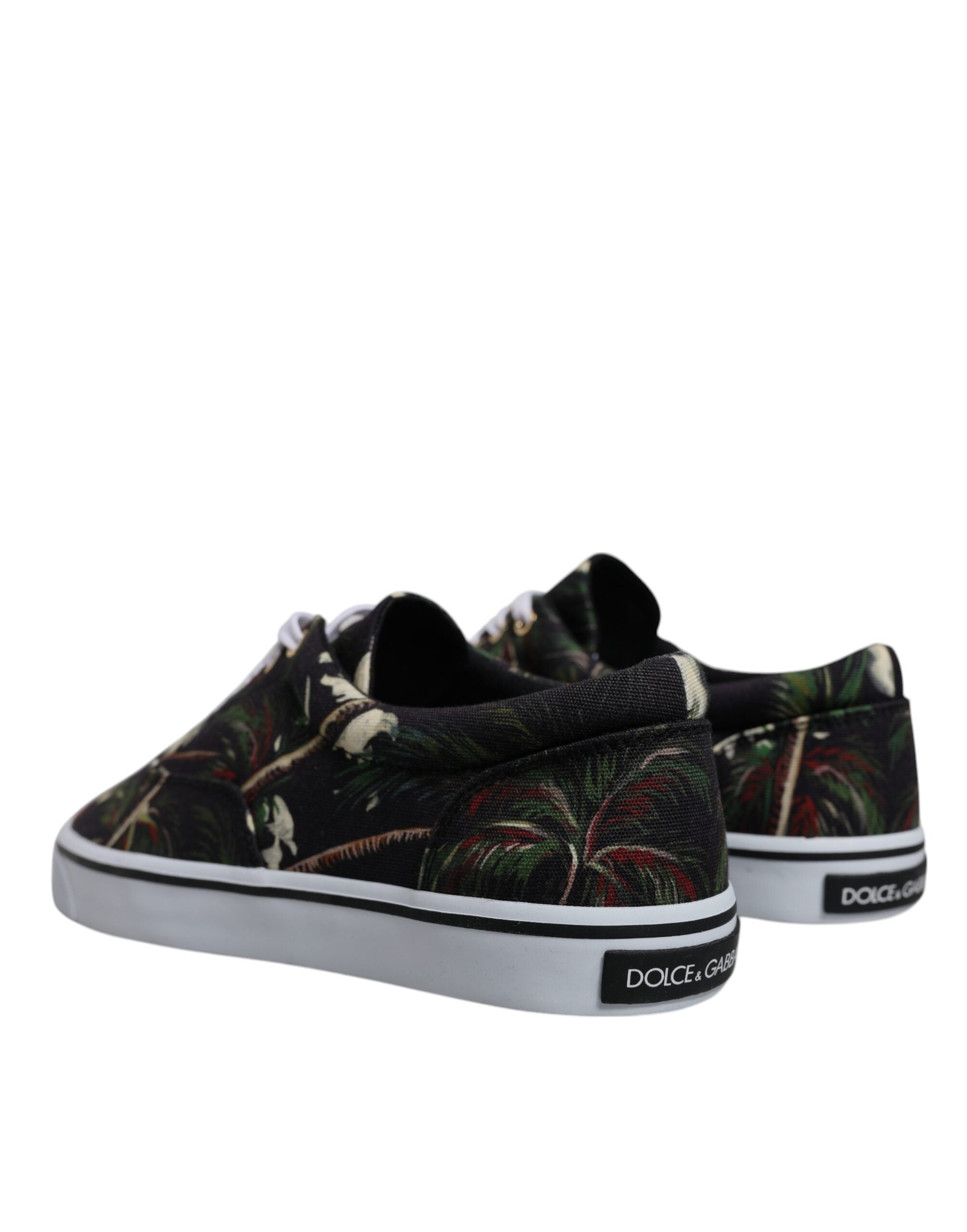 Dolce & Gabbana Black Tropical Print Low Top Sneakers Shoes -   -  Dolce & Gabbana.