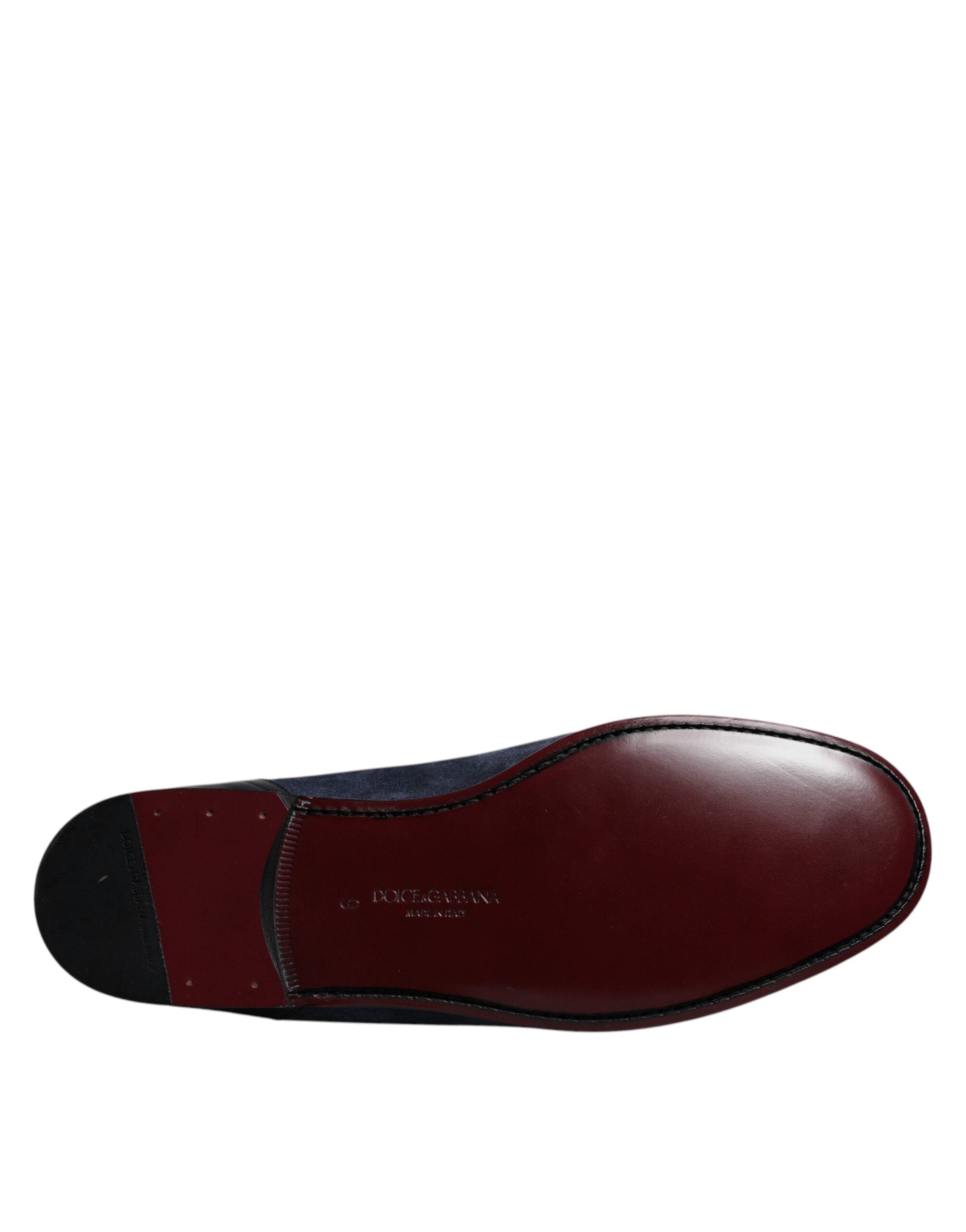 Dolce & Gabbana Blue Suede Leather Shoes Loafer Moccasin Shoes -   -  Dolce & Gabbana.