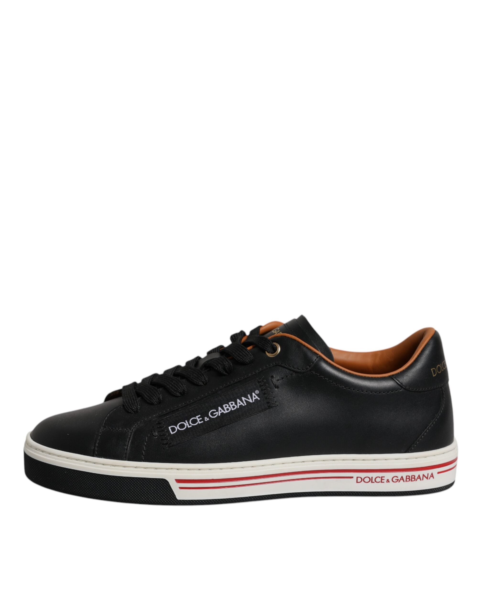 Dolce & Gabbana Black Leather Low Top Men Sneakers Shoes -   -  Dolce & Gabbana.