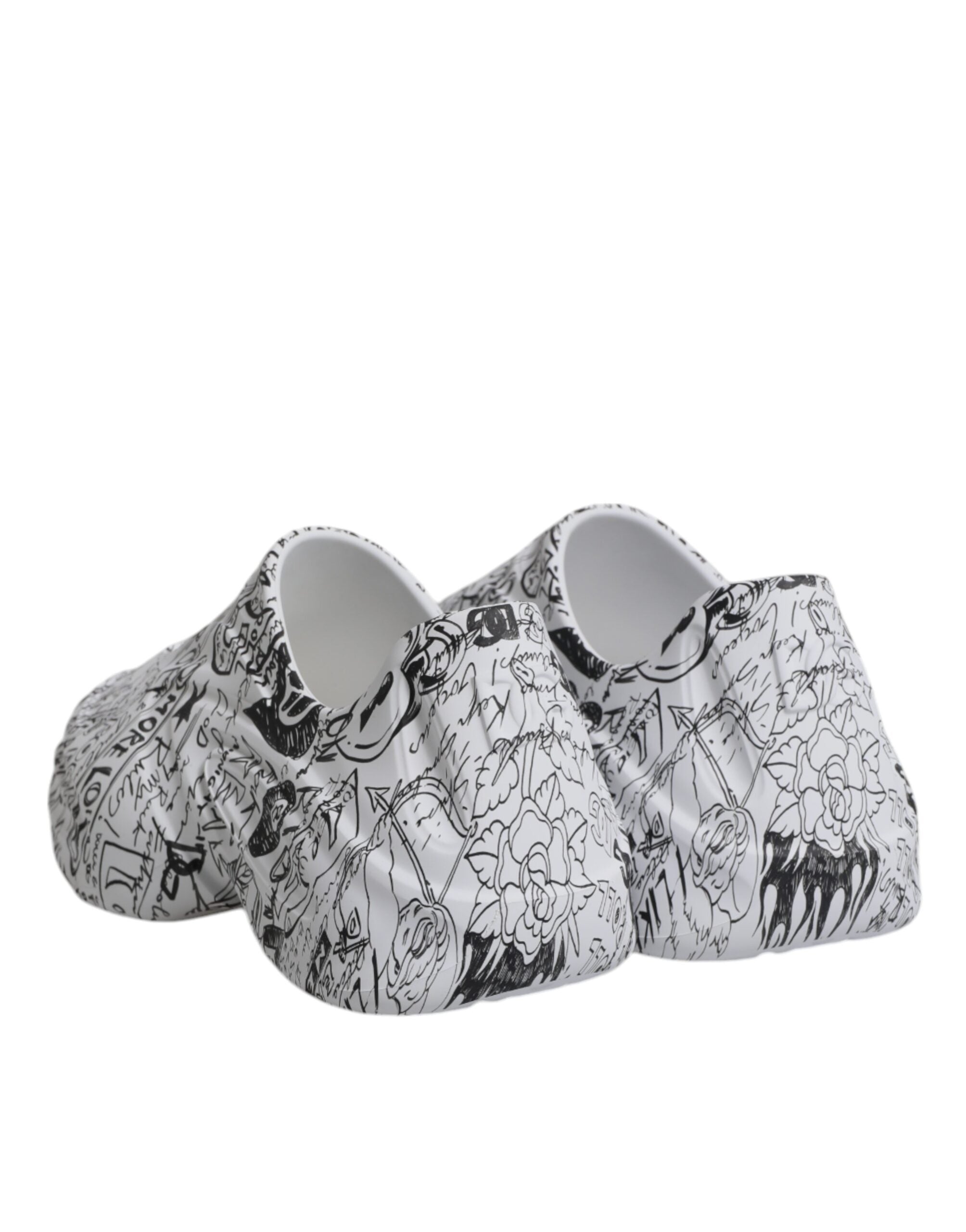 Dolce & Gabbana White Black Graffiti Daymaster Sneakers Shoes -   -  Dolce & Gabbana.