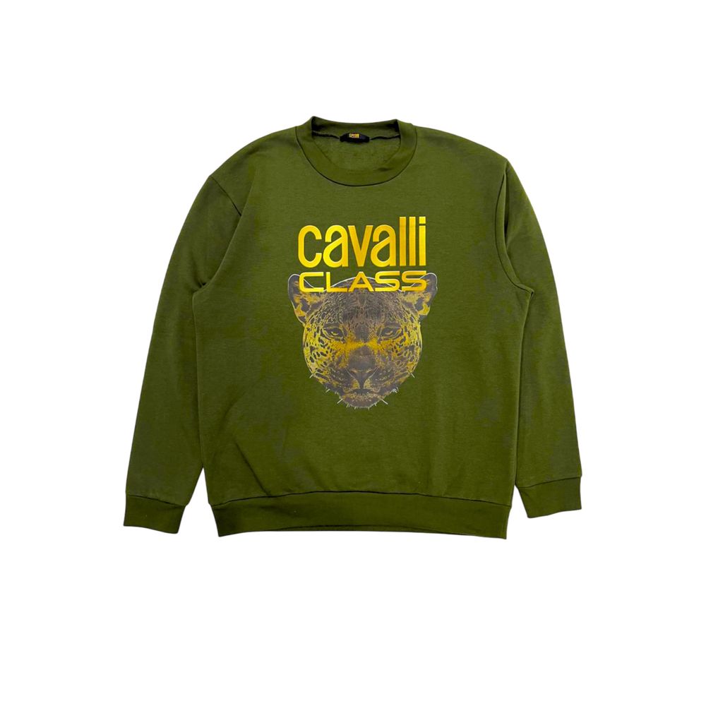 Cavalli Class Green Polyester Men's Hoodie -   -  Cavalli Class.