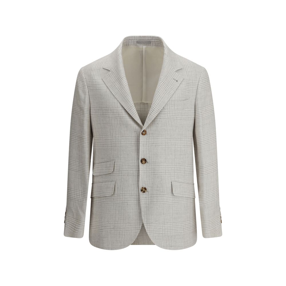 Brunello Cucinelli Single-breasted check Blazer -   -  Brunello Cucinelli.