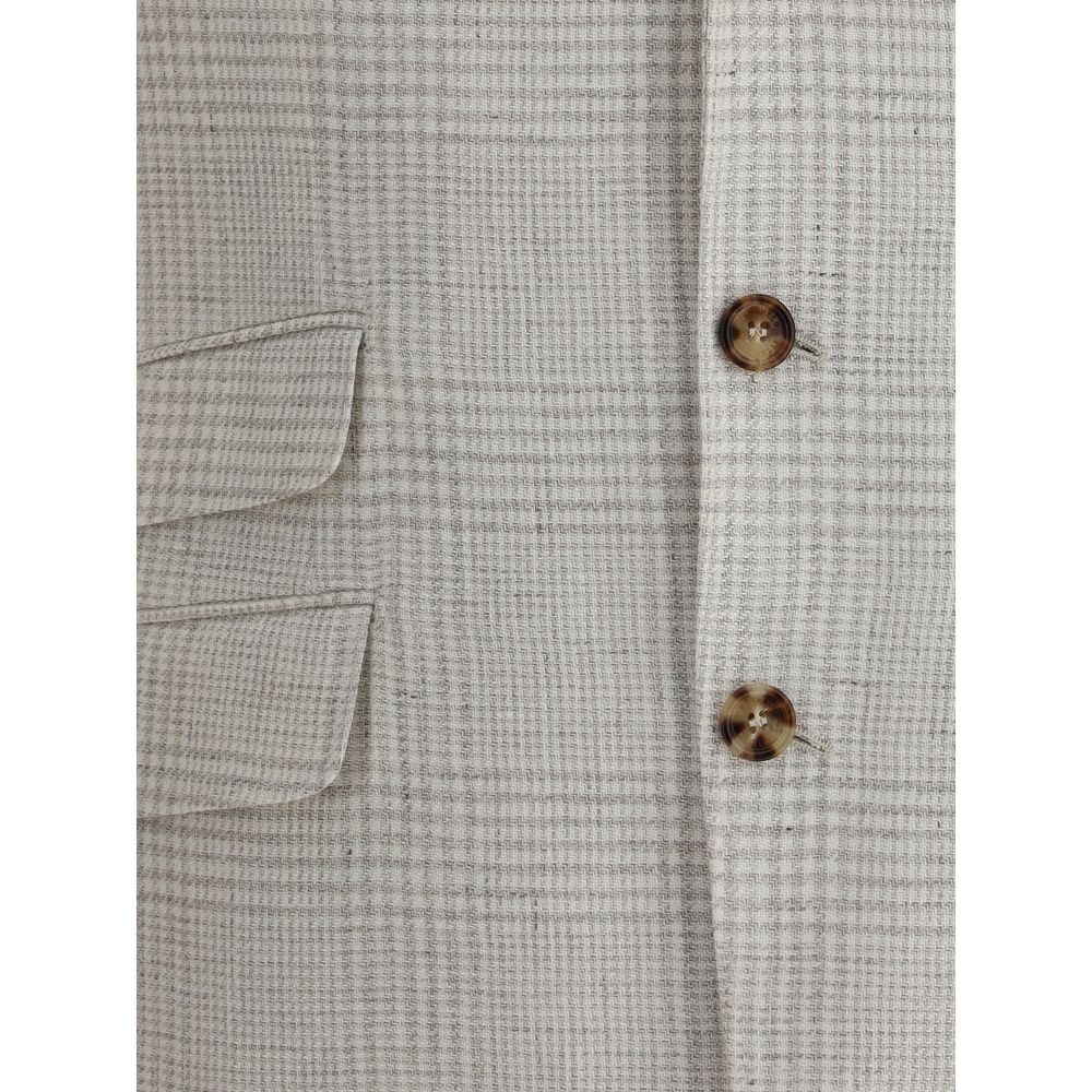 Brunello Cucinelli Single-breasted check Blazer -   -  Brunello Cucinelli.
