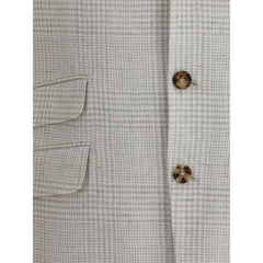 Brunello Cucinelli Single-breasted check Blazer -   -  Brunello Cucinelli.