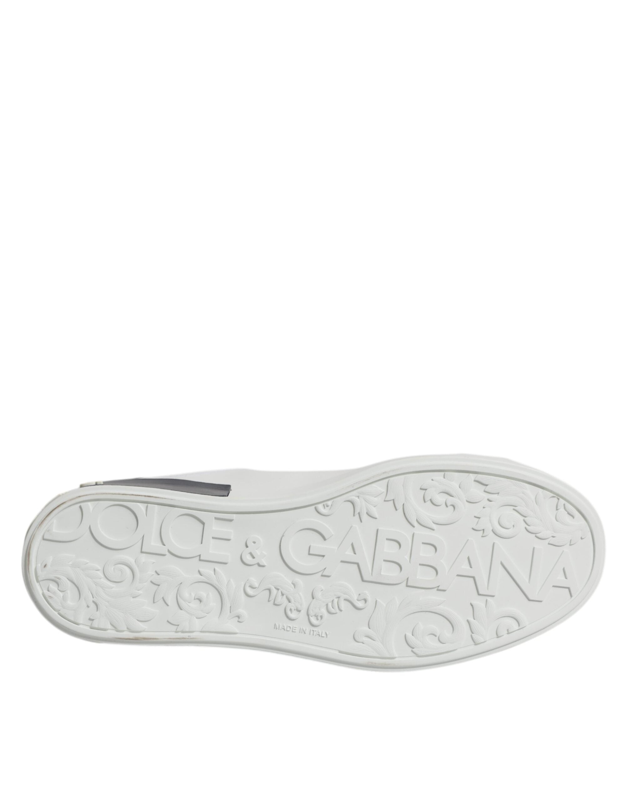 Dolce & Gabbana White Black Leather Portofino Sneakers Shoes -   -  Dolce & Gabbana.