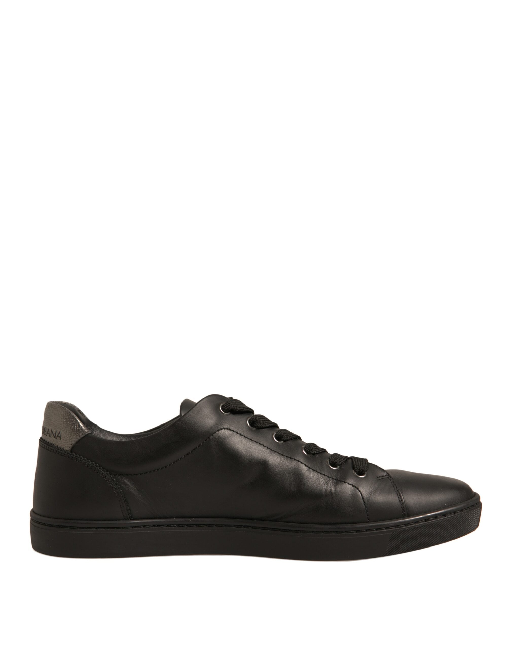 Dolce & Gabbana Black Leather Heart Embellished Sneakers Shoes -   -  Dolce & Gabbana.