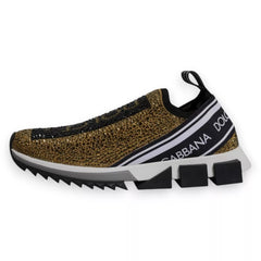 Dolce & Gabbana Gold Rhinestones Sorrento Sneakers Shoes -   -  Dolce & Gabbana.