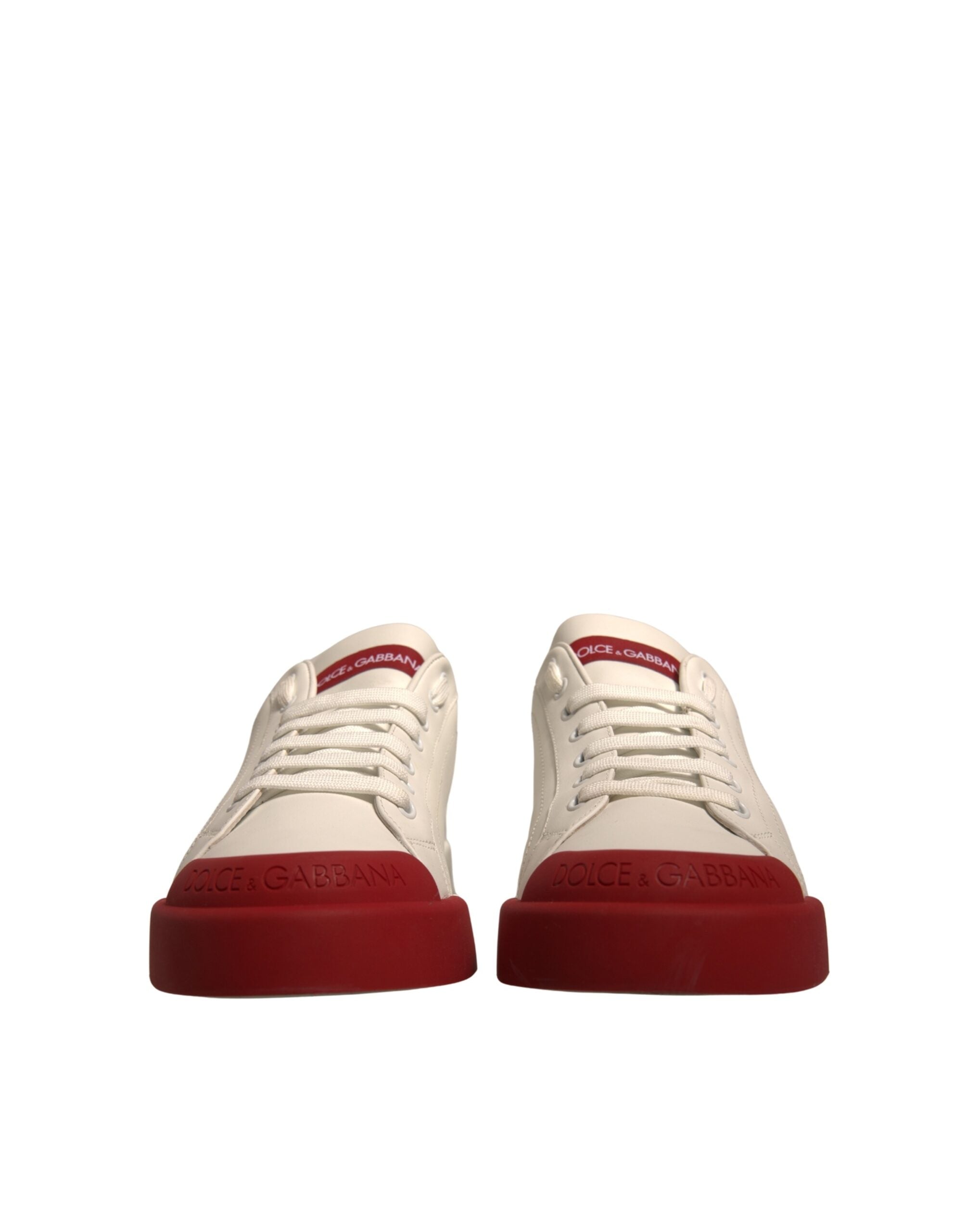 Dolce & Gabbana White Leather Logo Portofino Sneakers Shoes -   -  Dolce & Gabbana.