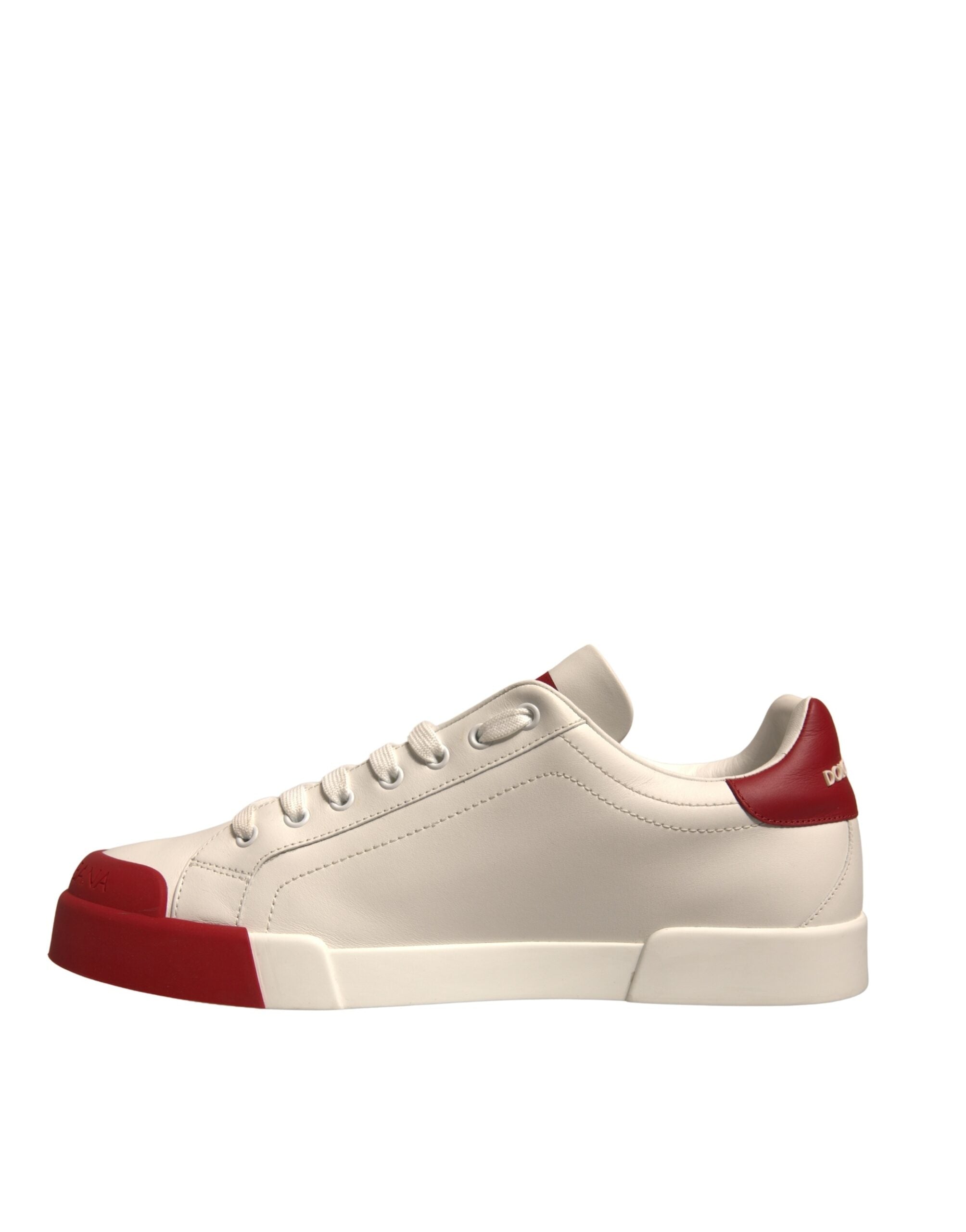 Dolce & Gabbana White Leather Logo Portofino Sneakers Shoes -   -  Dolce & Gabbana.
