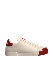 Dolce & Gabbana White Leather Logo Portofino Sneakers Shoes -   -  Dolce & Gabbana.