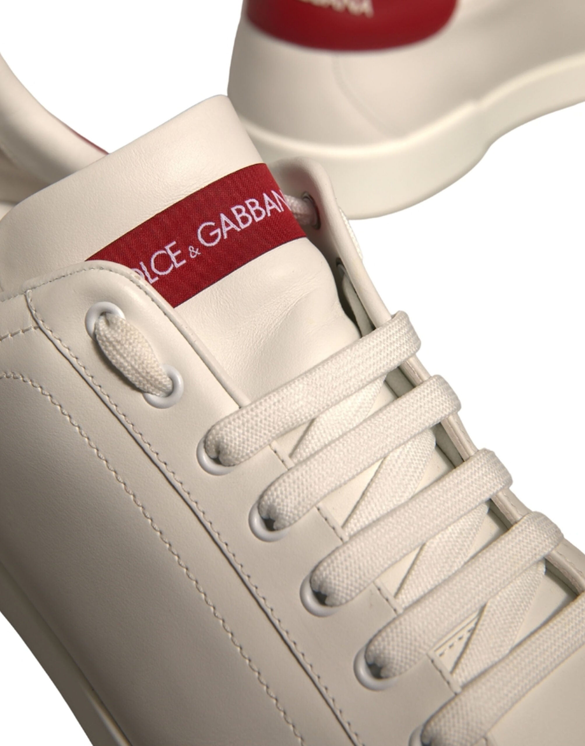 Dolce & Gabbana White Leather Logo Portofino Sneakers Shoes -   -  Dolce & Gabbana.