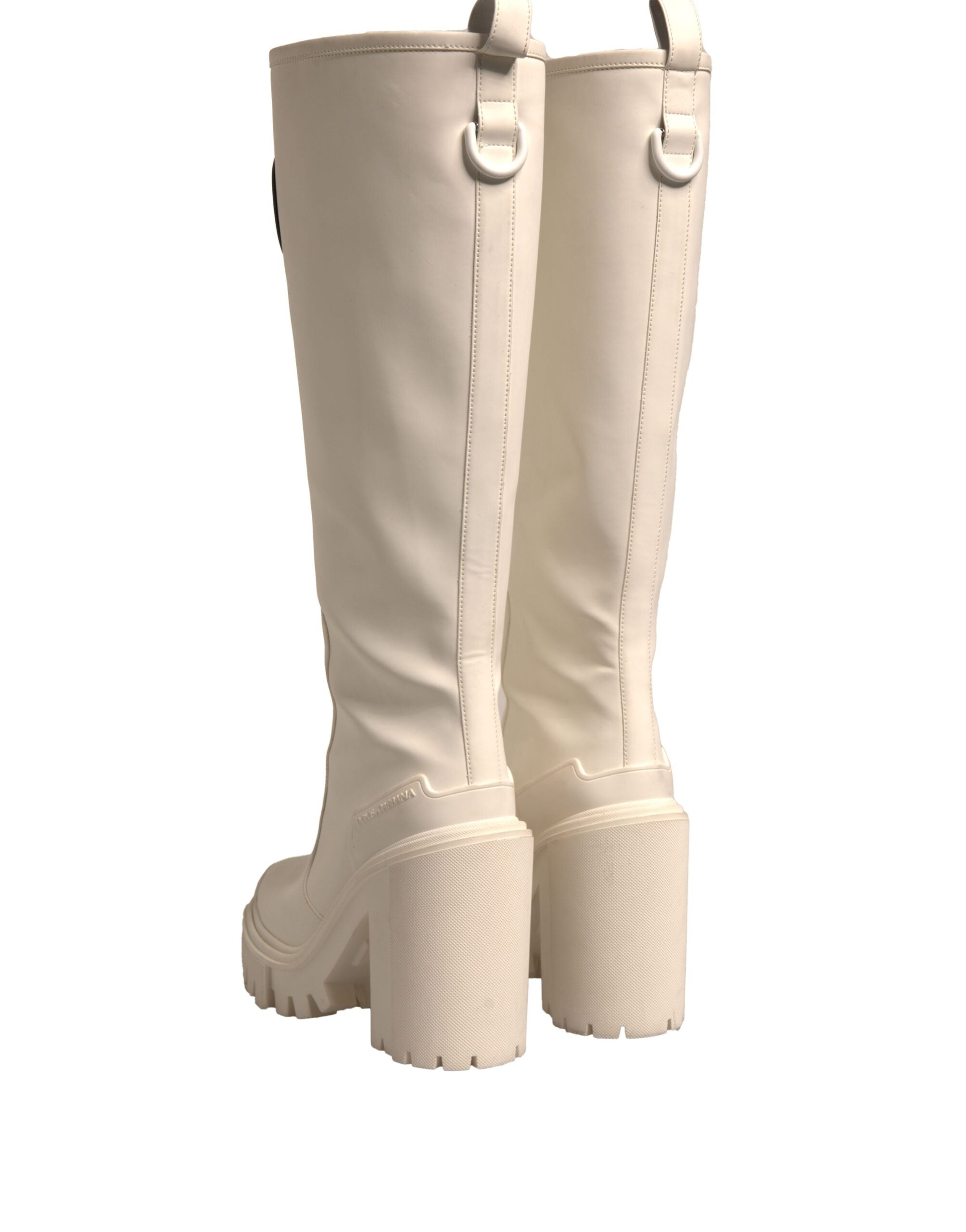 Dolce & Gabbana White DG Logo Hi Trekking Plateau Biker Boots Shoes -   -  Dolce & Gabbana.