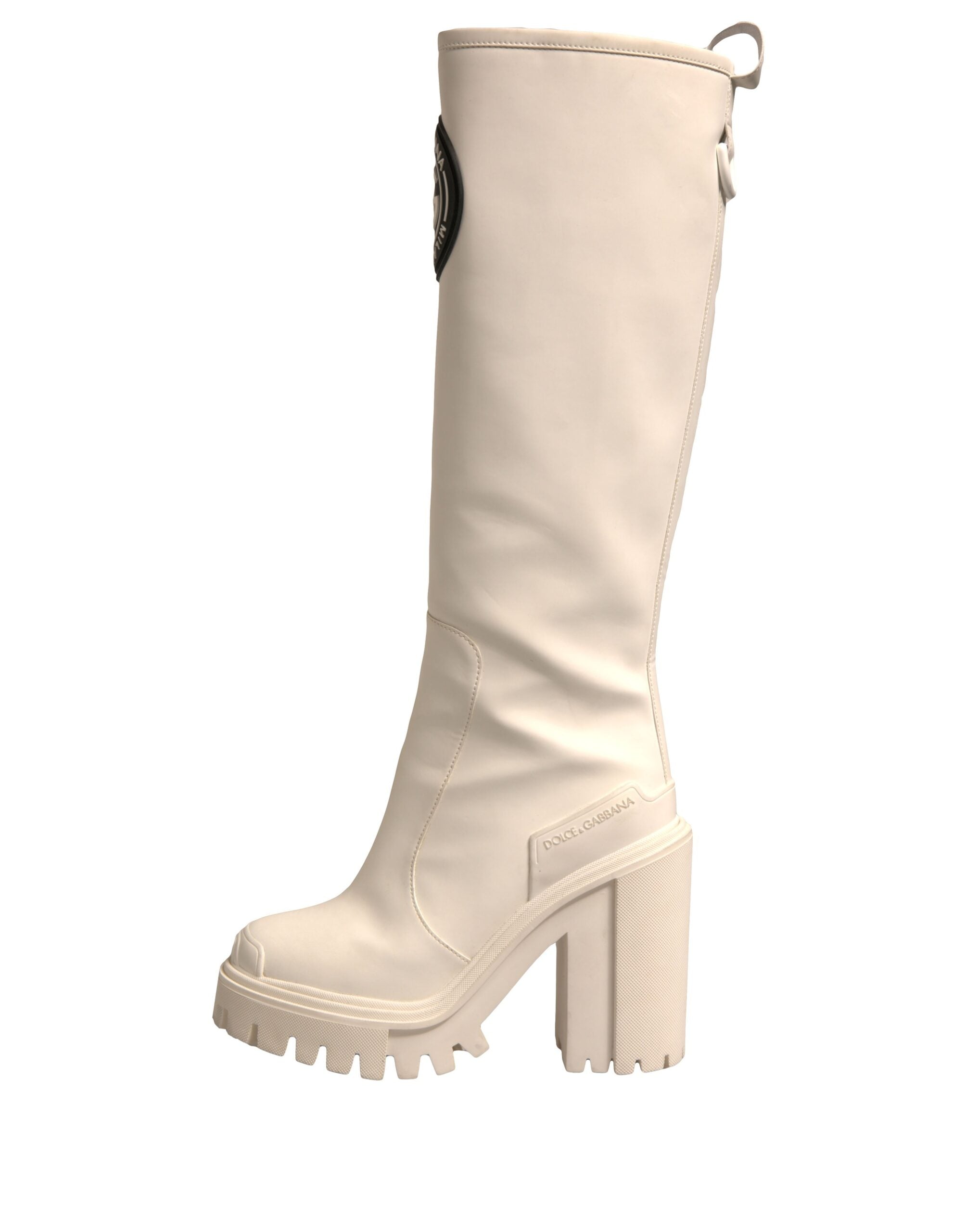 Dolce & Gabbana White DG Logo Hi Trekking Plateau Biker Boots Shoes -   -  Dolce & Gabbana.