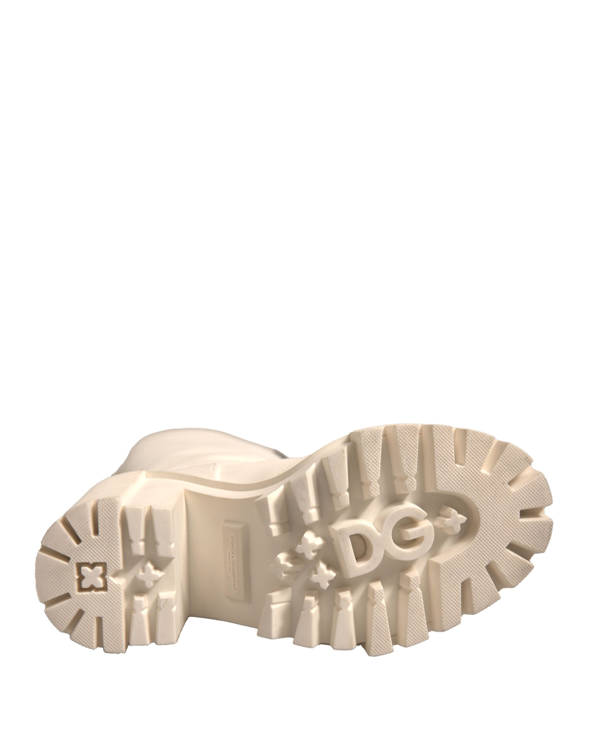 Dolce & Gabbana White DG Logo Hi Trekking Plateau Biker Boots Shoes -   -  Dolce & Gabbana.