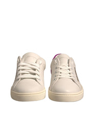 Dolce & Gabbana White Suede Leather Low Top Sneakers Shoes -   -  Dolce & Gabbana.